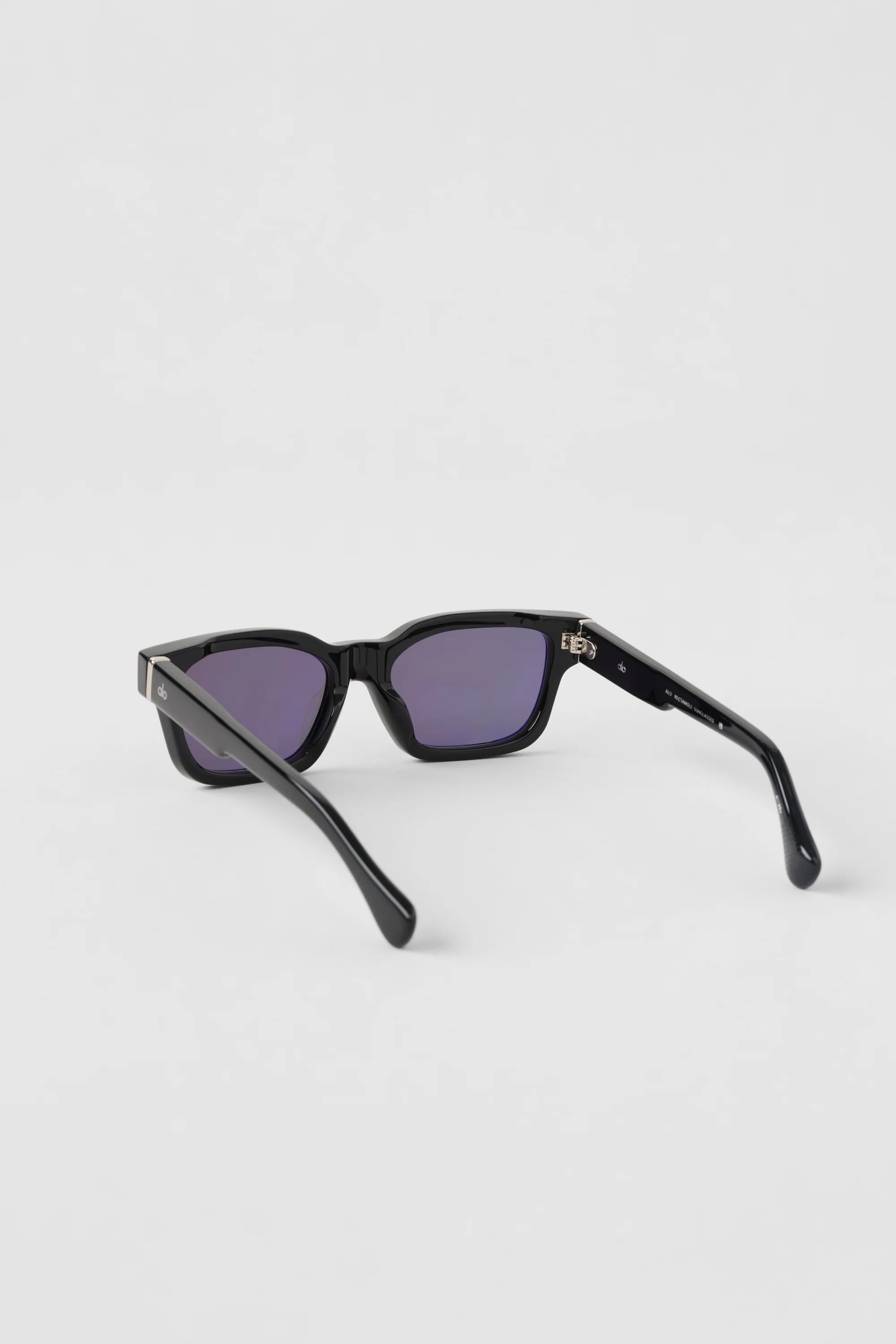 ALO Rectangle Sunglasses in Black with Grey Lenses and Acetate Frame
