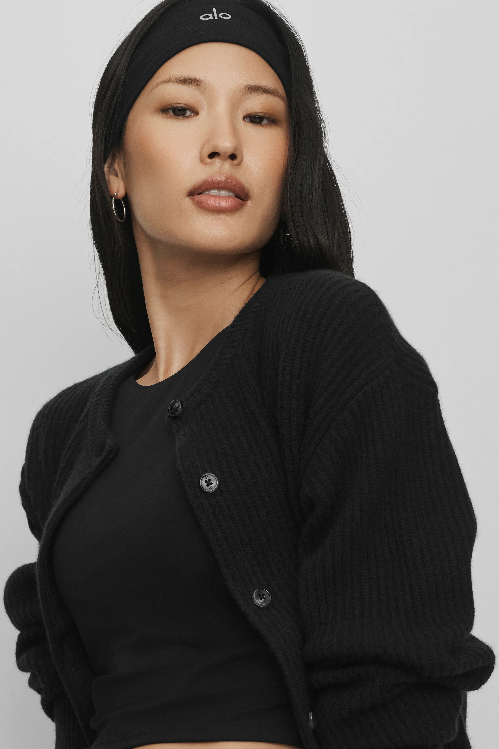 Cashmere Wool Harmony Strickjacke in Schwarz