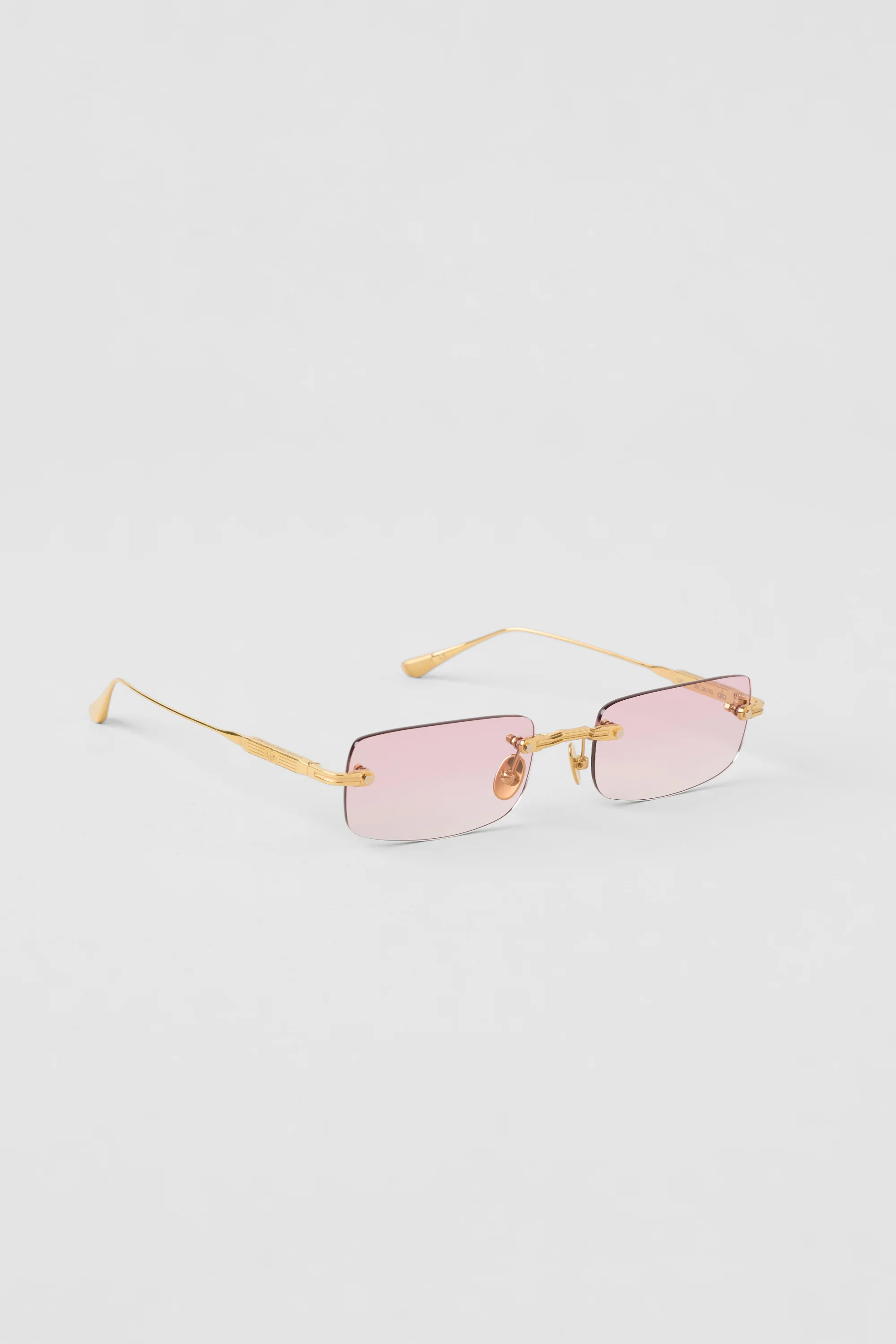 ALO Wire Frame Sunglasses Gold Titanium with Pink Gradient Lenses