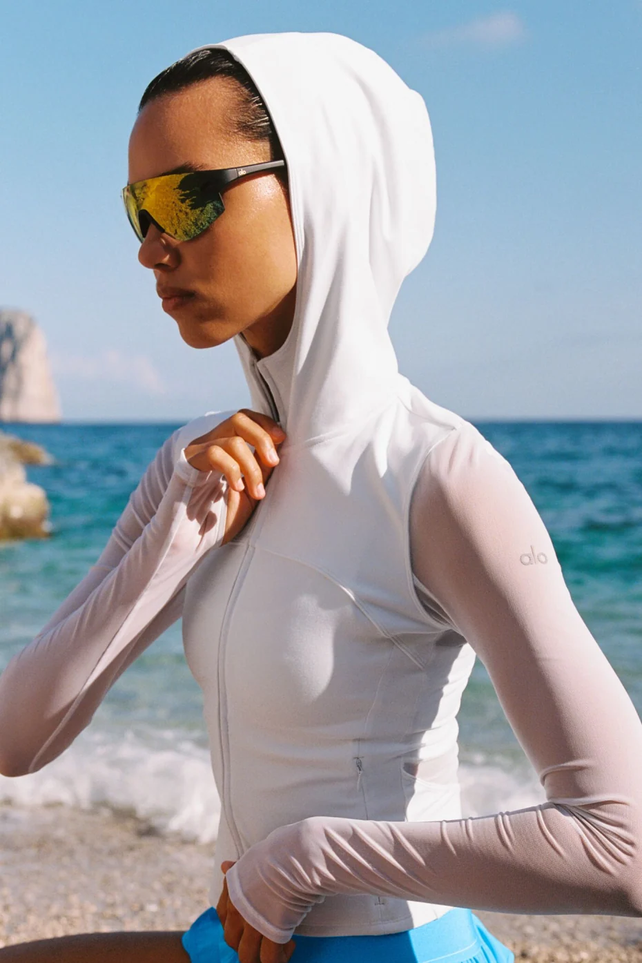 ALO Softsculpt Superset full zip-jacka - vit