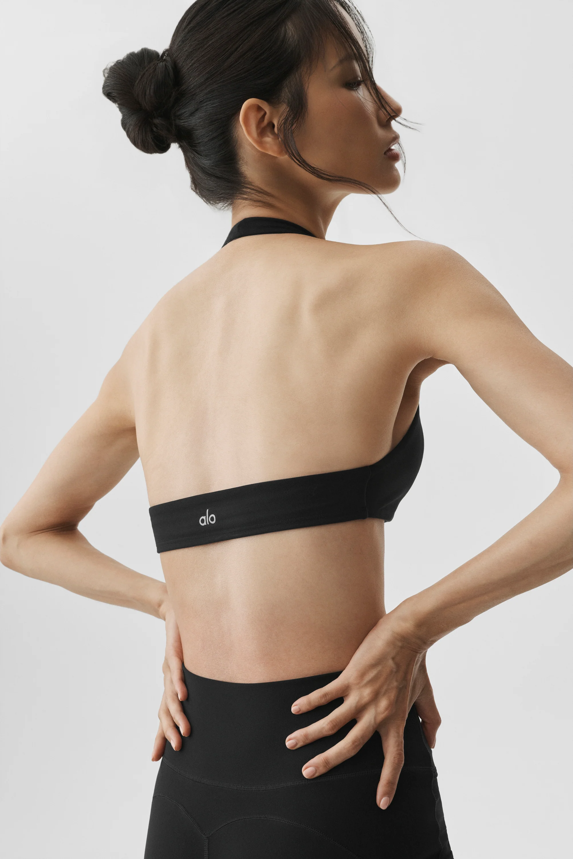Alosoft Intuition Bra in Black with Halter Neckline