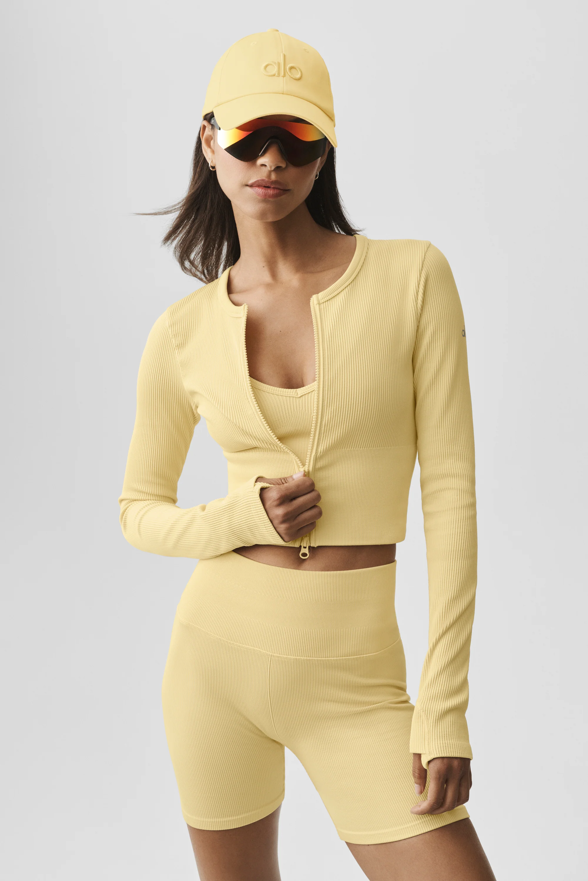 Seamless Ribbed Favorite Jacket in Warm Butter for Everyday Layering