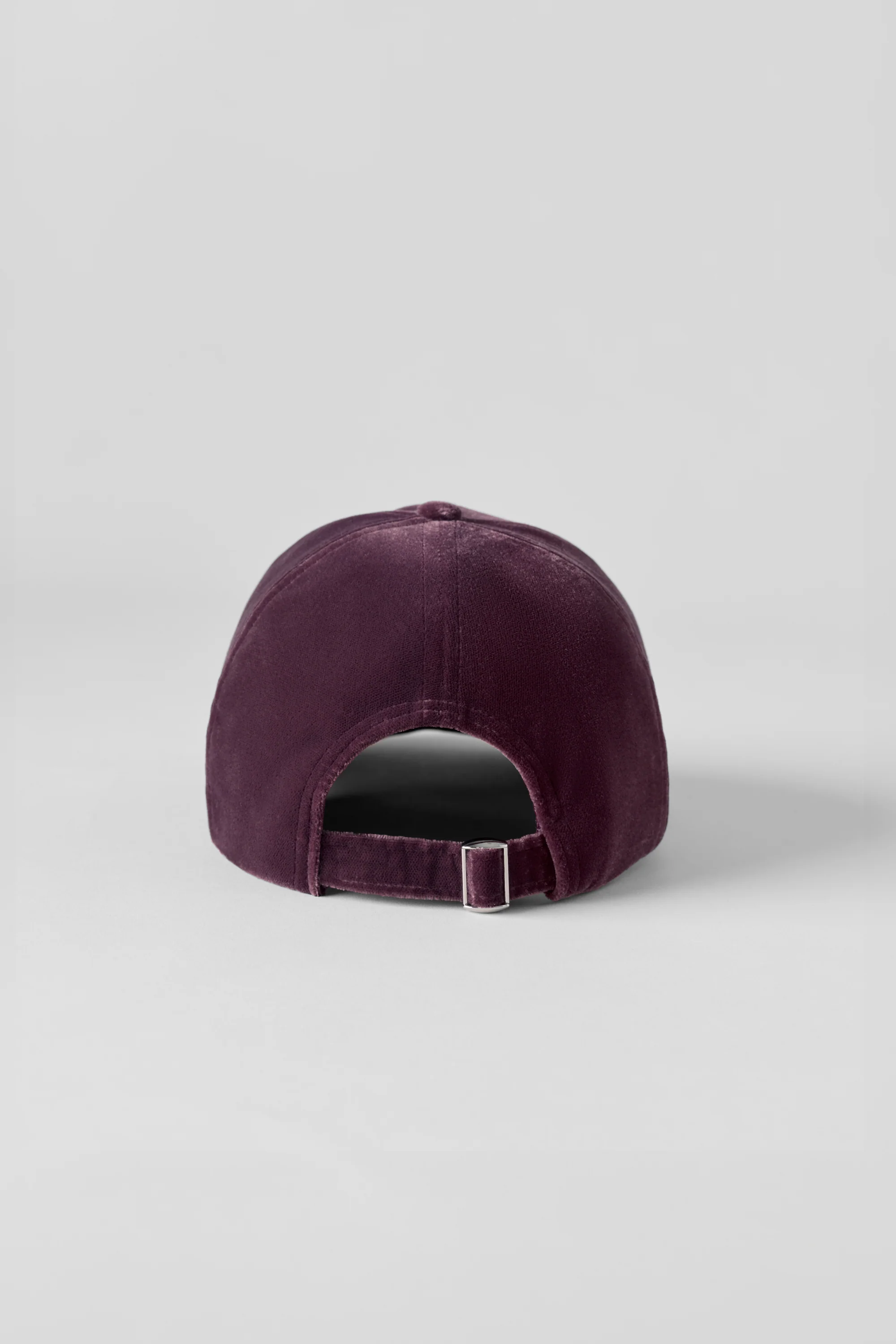 Velvet Off-Duty Cap in Rich Bordeaux