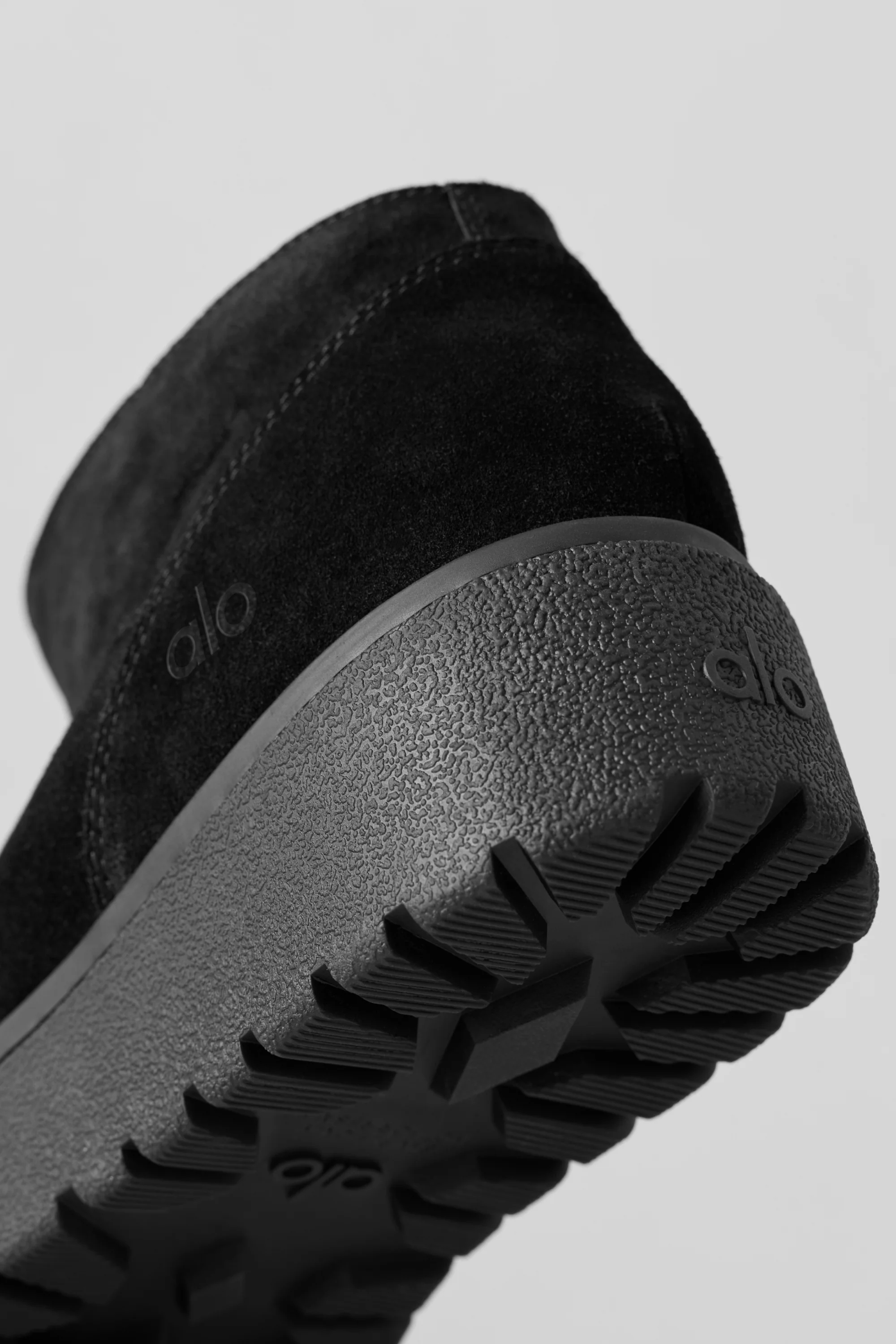 ALO Malibu Low Boot in Black Suede with Faux Fur Lining