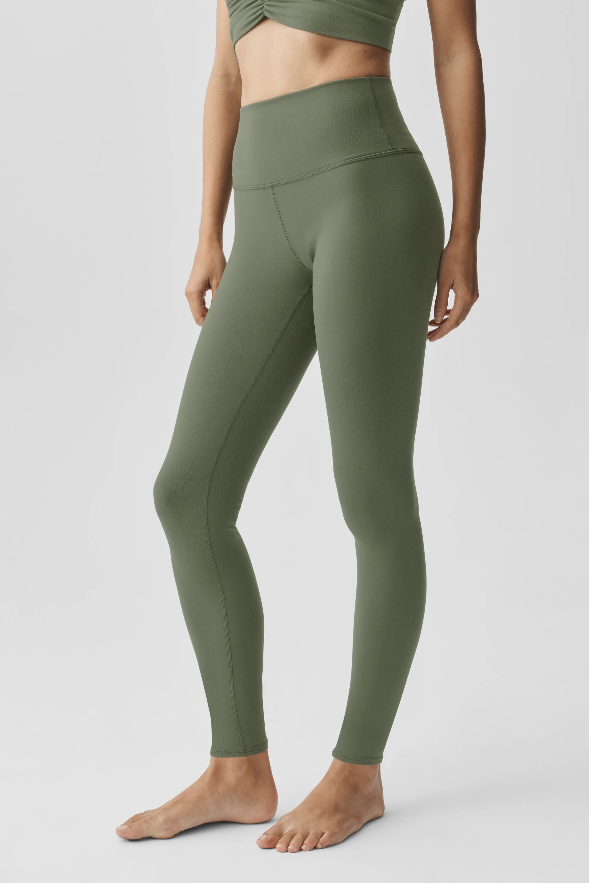 Leggings 7/8 a vita alta Airbrush verde bambù per studio e tutti i giorni
