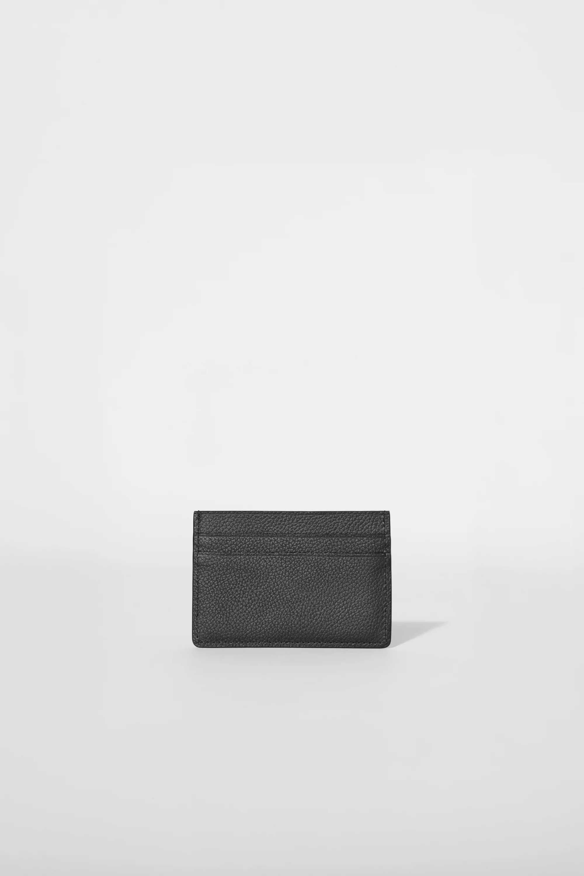 Card Holder in Black Leather with Four Card Slots