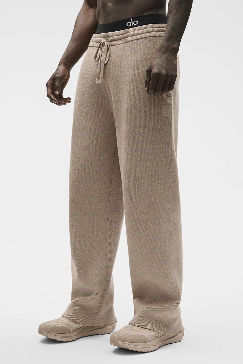 Scholar Straight Leg Sweathose in Gravel Heavyweight Knit