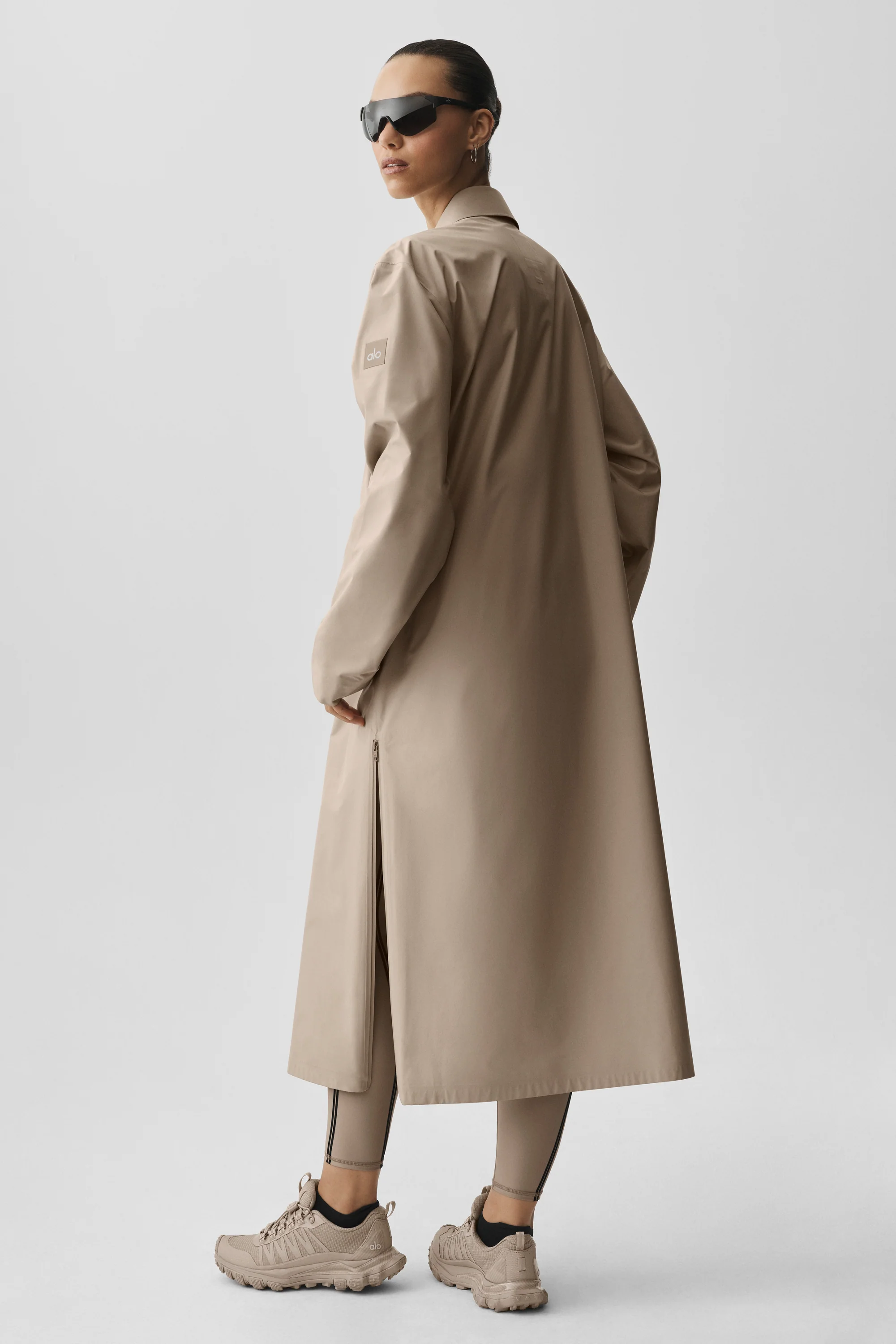 Alpha Shell Long Coat in Gravel for Women
