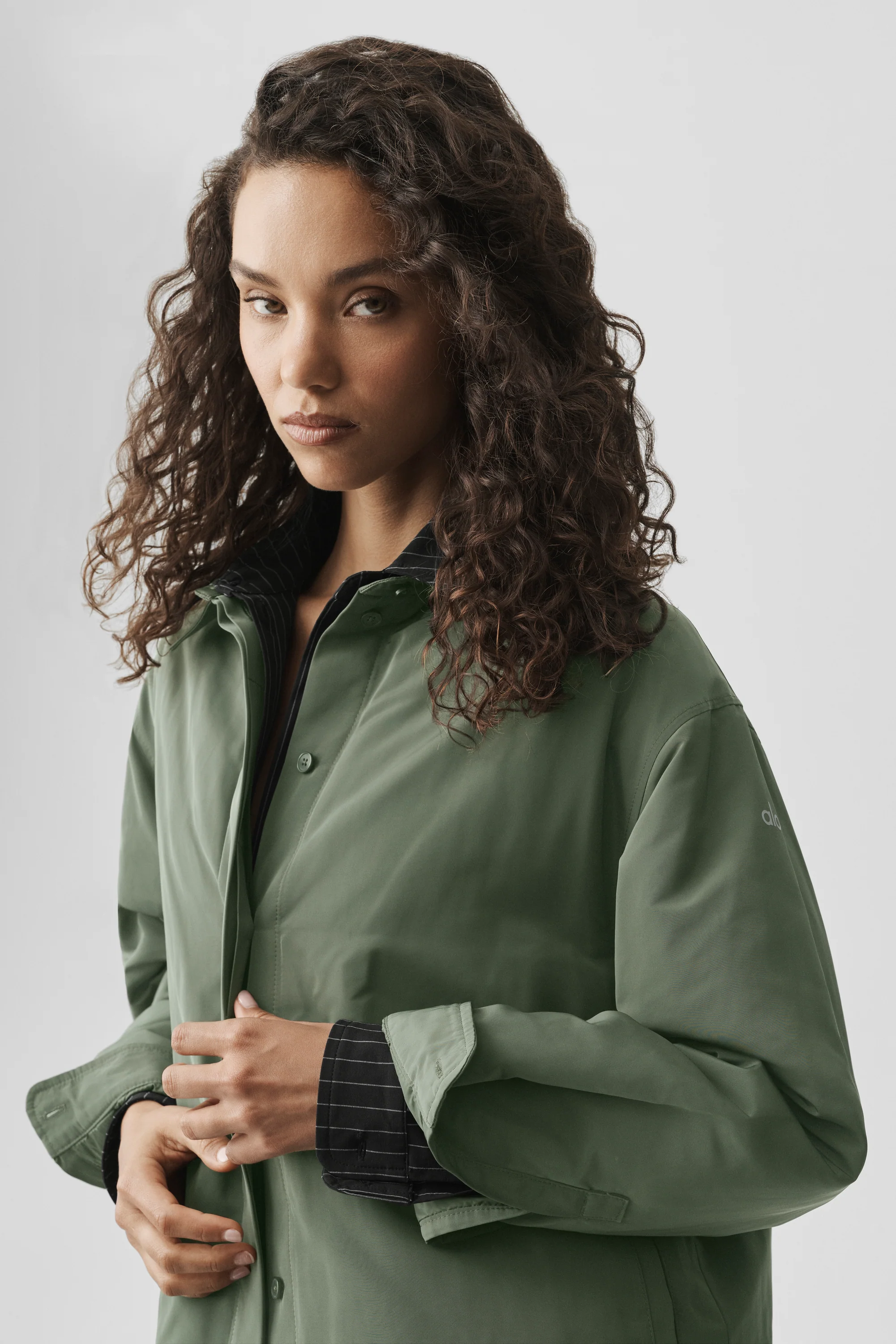 Socialite Shacket in Bamboo Green Oversized Layering Piece