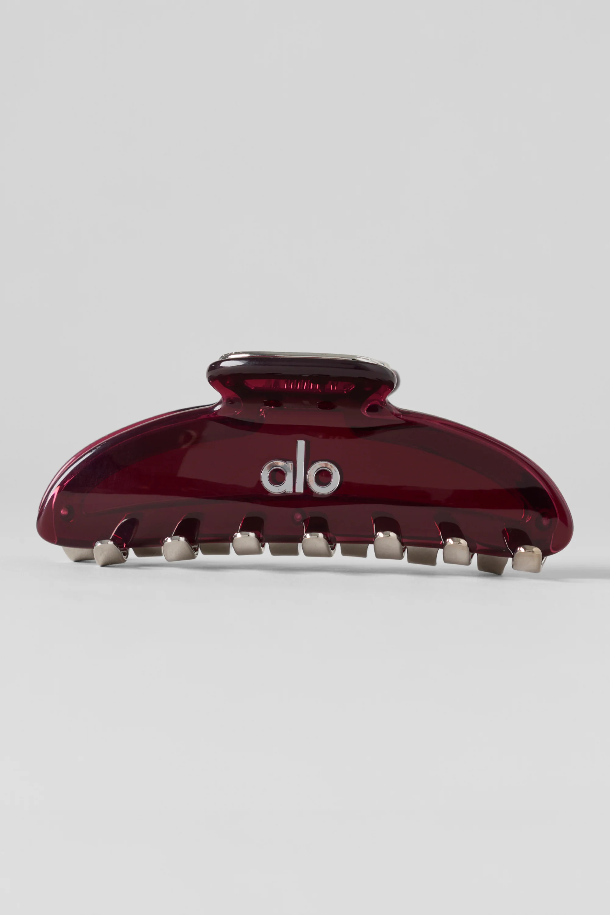 Acrylic Illusion Claw Clip in Rich Bordeaux and Chrome