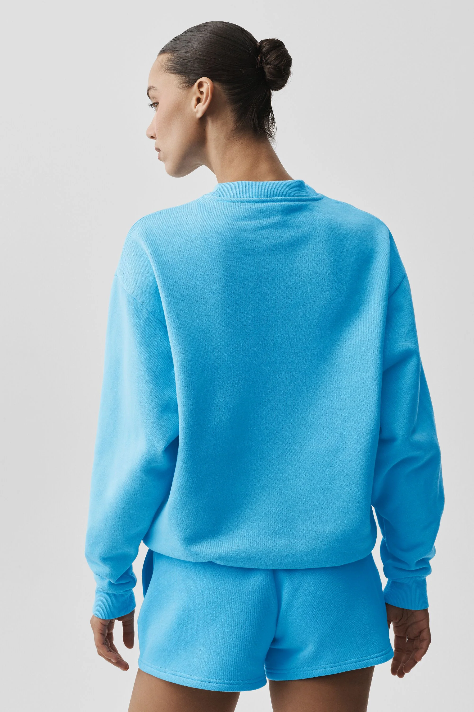 Women's Accolade Crew Neck Pullover, Azure Blue French Terry
