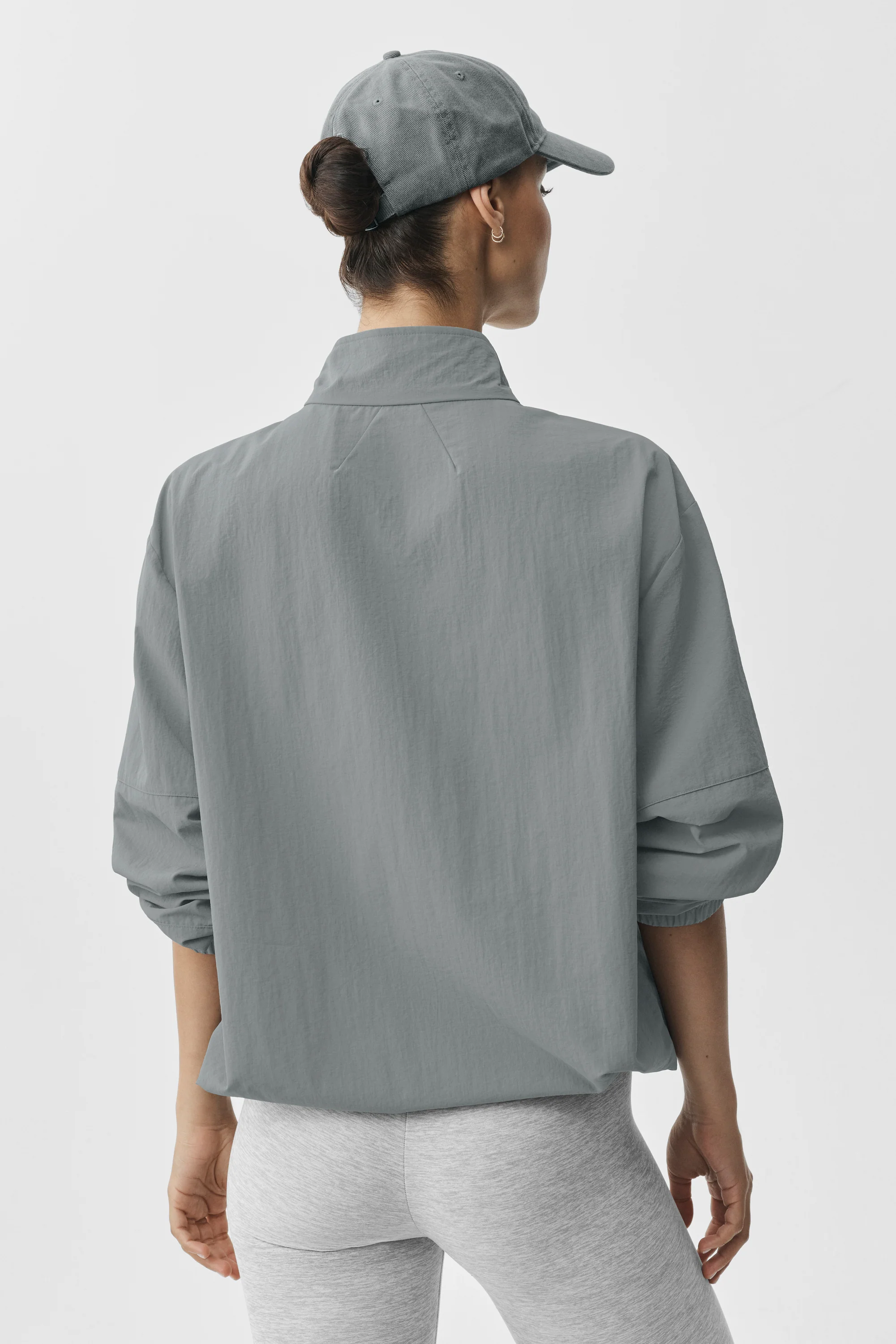 Light Weight Takeaway Track Pullover in Monument with Quarter-Zip Neck