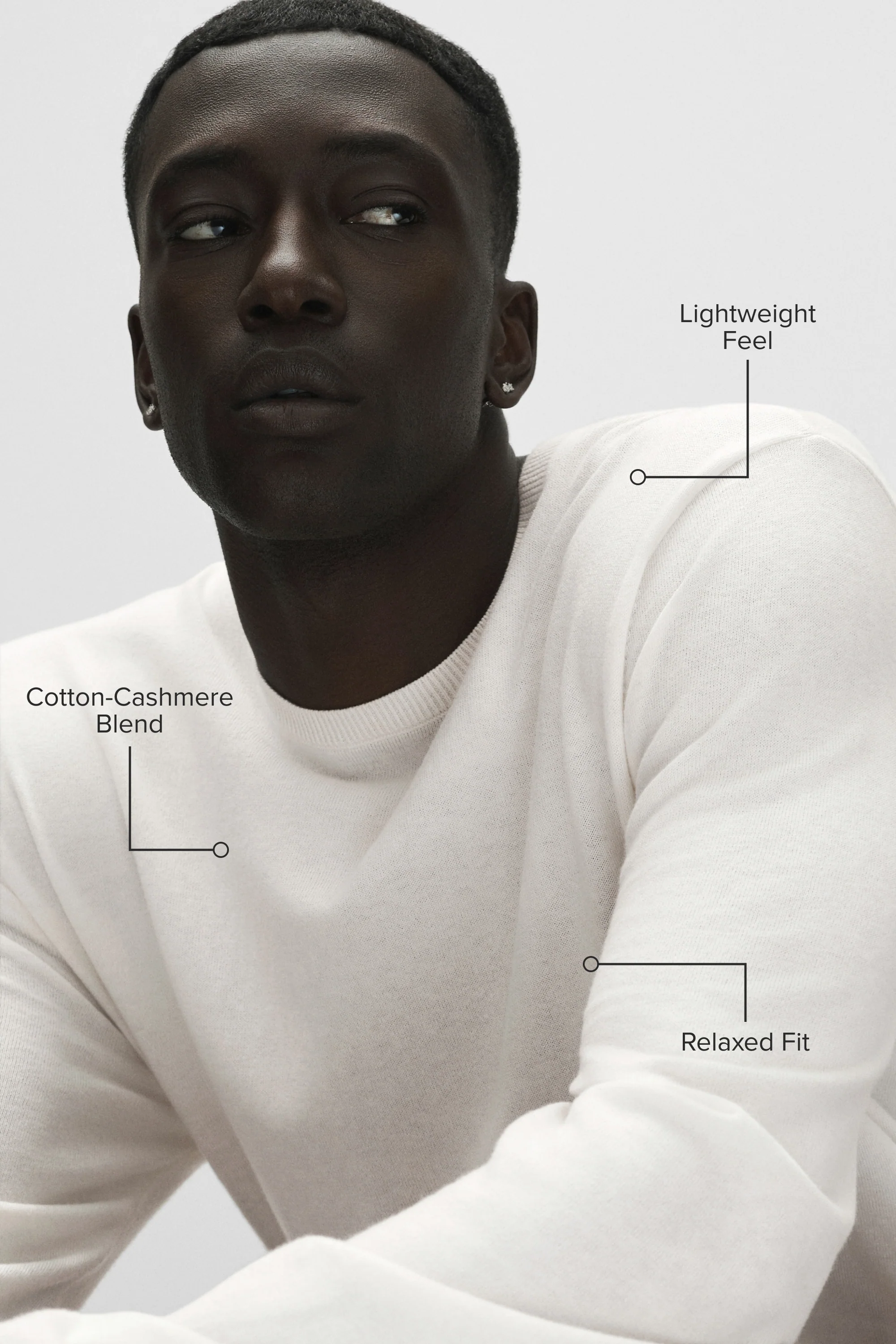 Cashmere Blend Ever Soft Long Sleeve Crew in Ivory