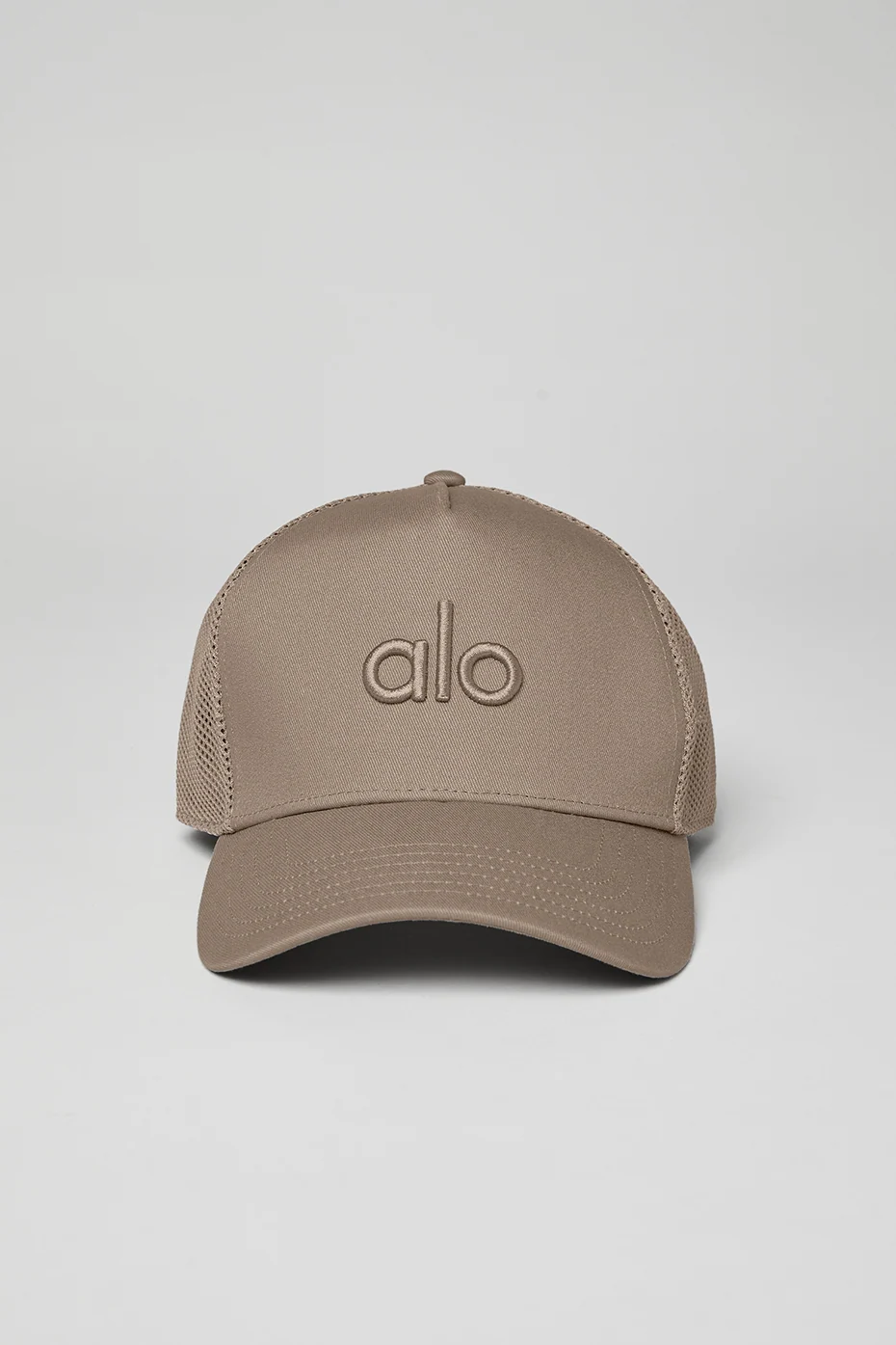 District Trucker Hat in Gravel with Embroidered ALO Logo