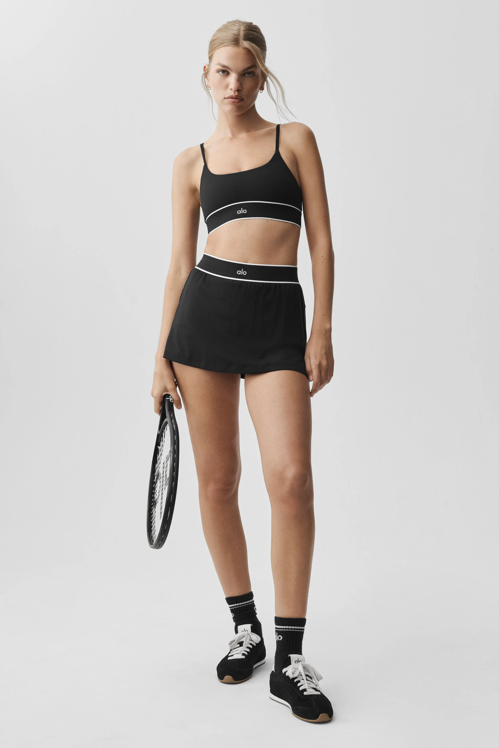 ALO Softsculpt Amp It Up Tennis Skirt in Black