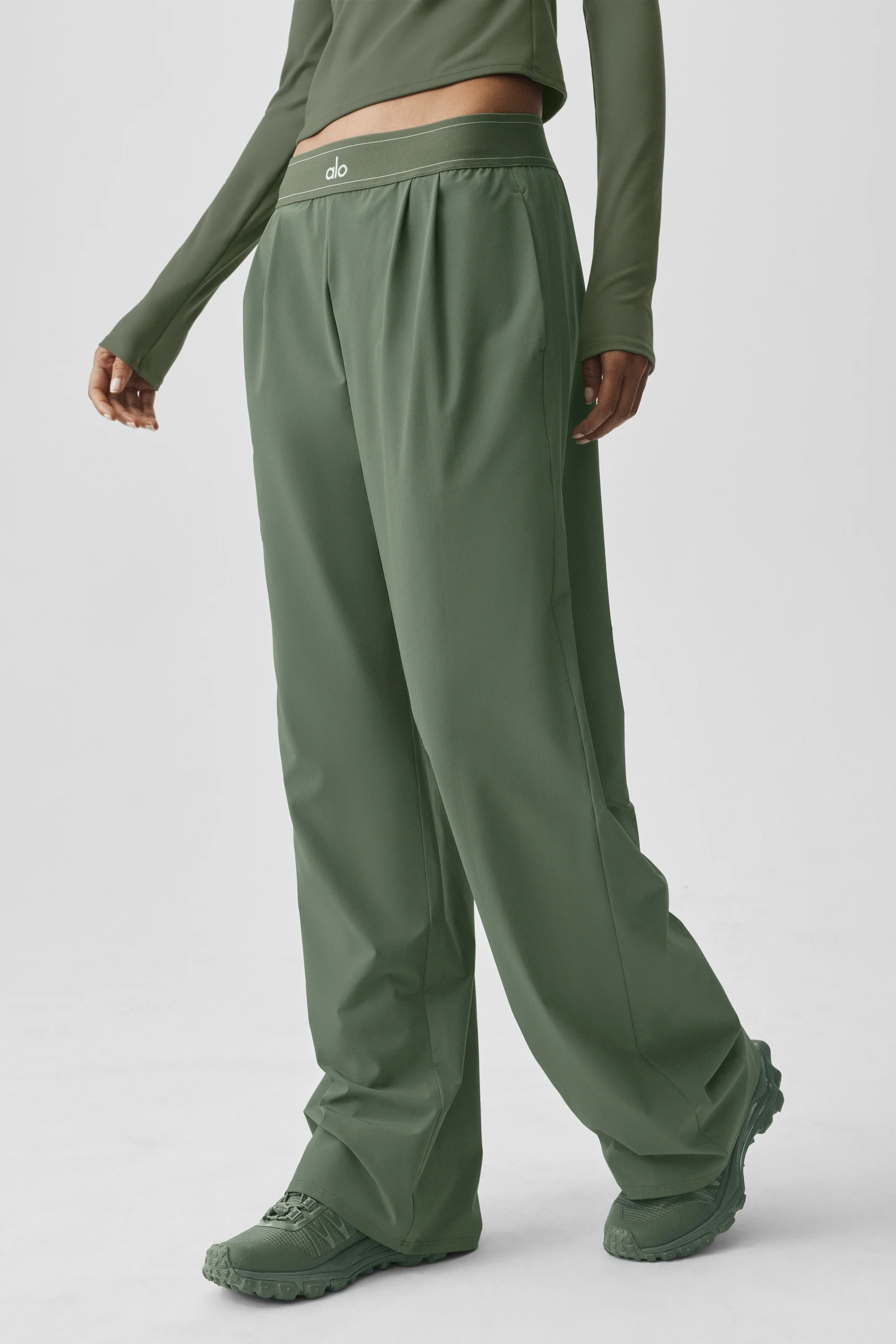 Suit Up Trouser Short in Bamboo Green with Boxer Waistband