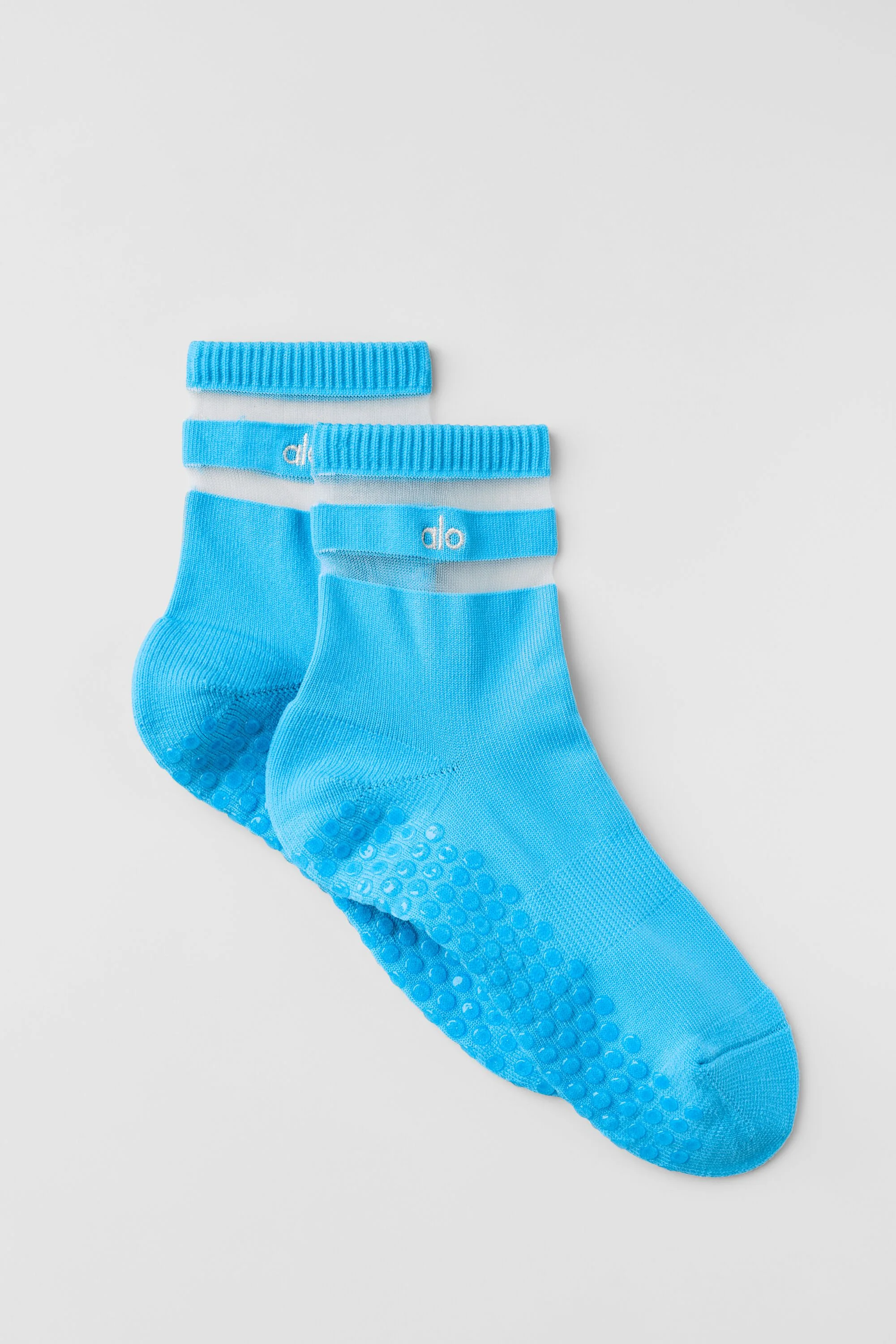 Women's Pulse Grip Sock in Azure Blue with Cushioned Toes