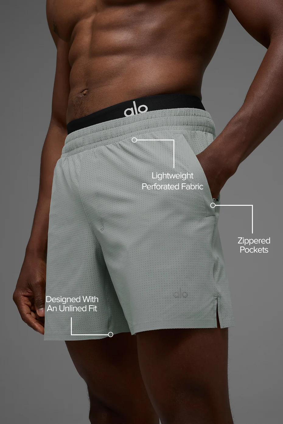 Traction Running Short 5 Inch in Lunar Grey for Men