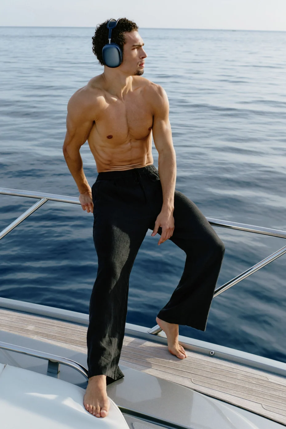 Linen Days Straight Leg Pant in Black for Men