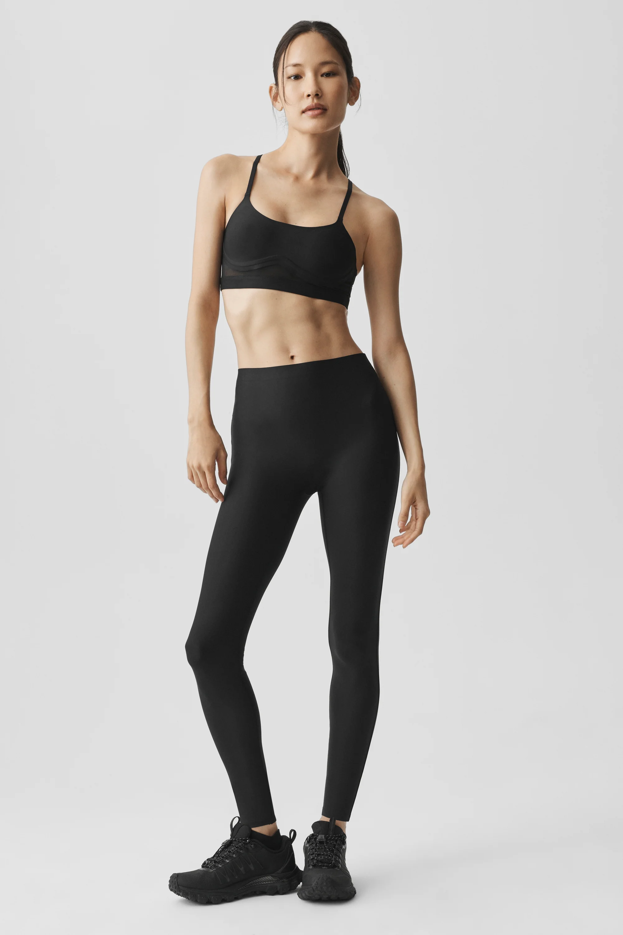 Airlift Techlux Bra in Black with Bonded Seams and Molded Cups