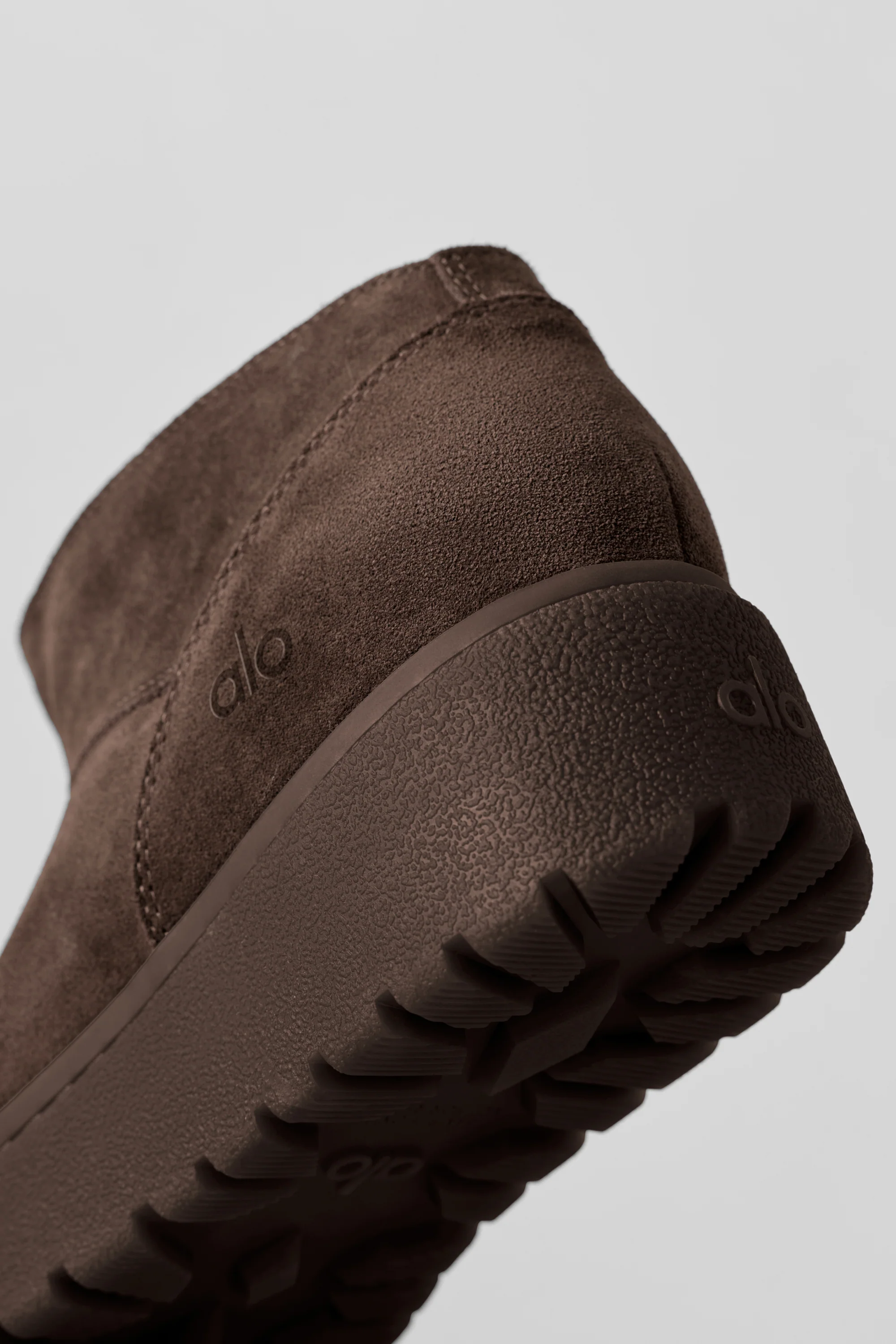 ALO Malibu Low Boot in Espresso Suede With Recovery Foam Insole