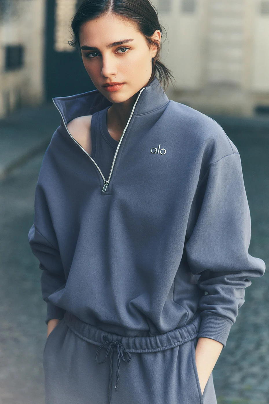 Accolade 1/4 Zip Pullover in Bluestone for Women's Loungewear