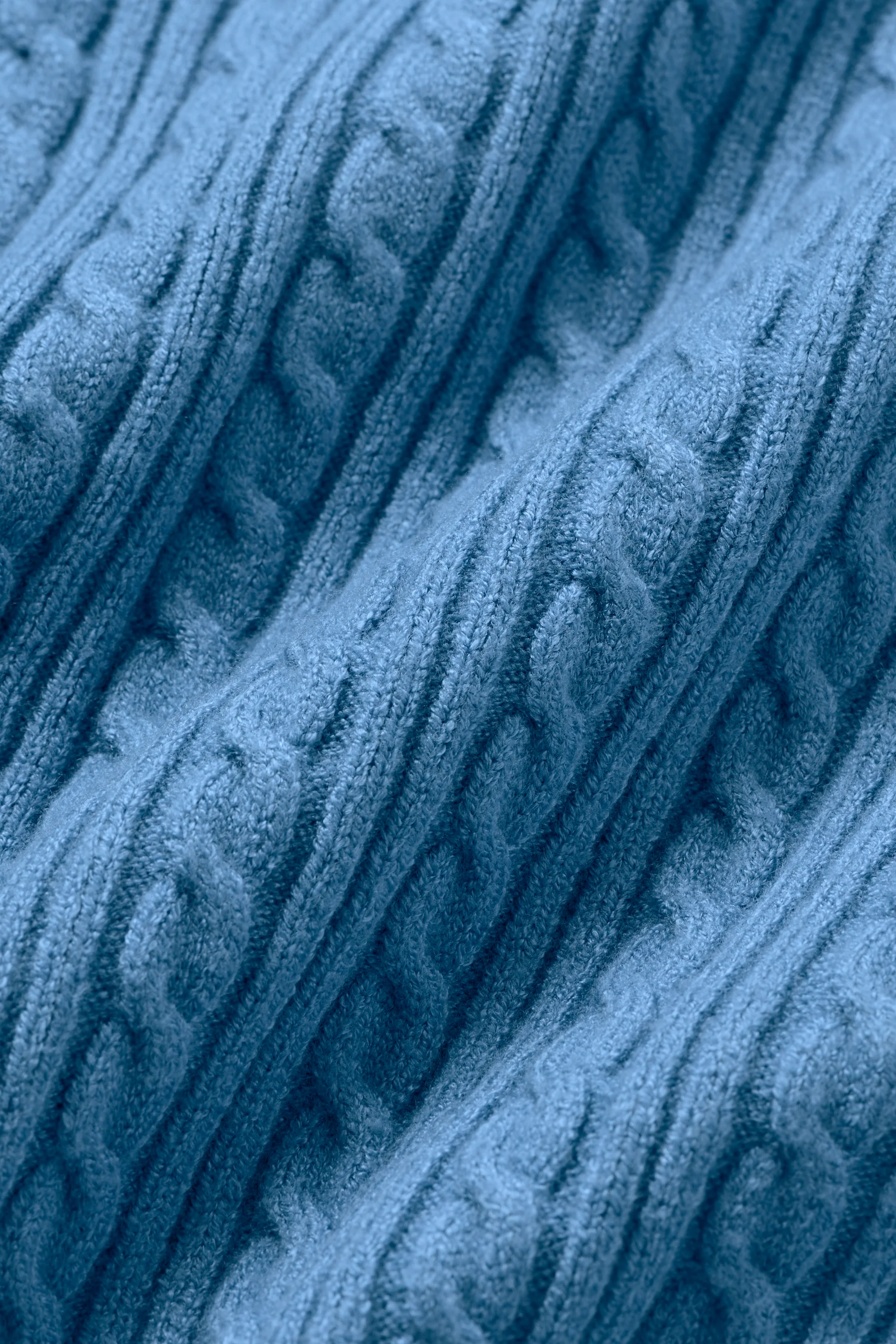 Pantaloncini in maglia a vita alta con treccia mini in California Blue