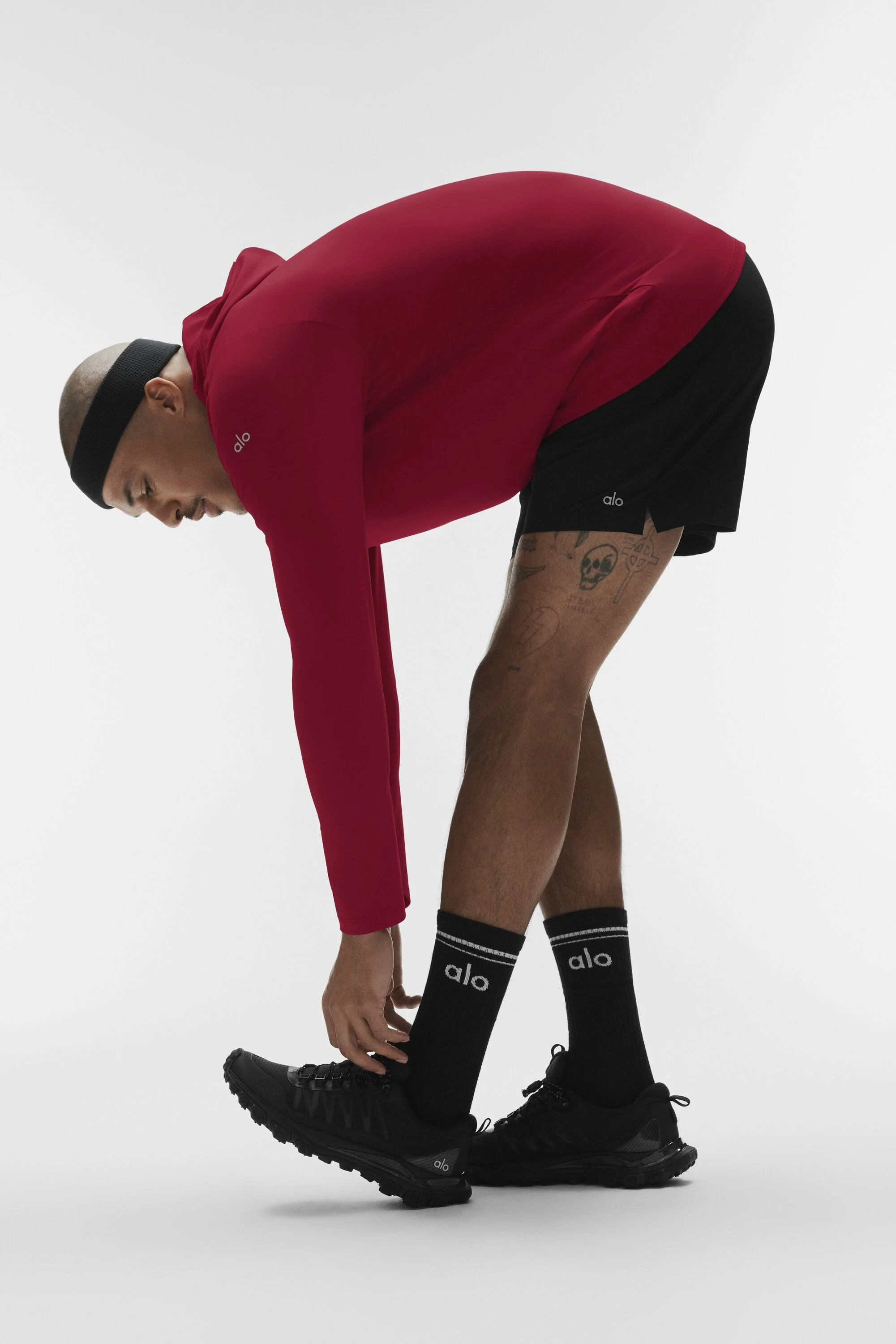 Conquer Reform Long Sleeve With Hood in Garnet for Training