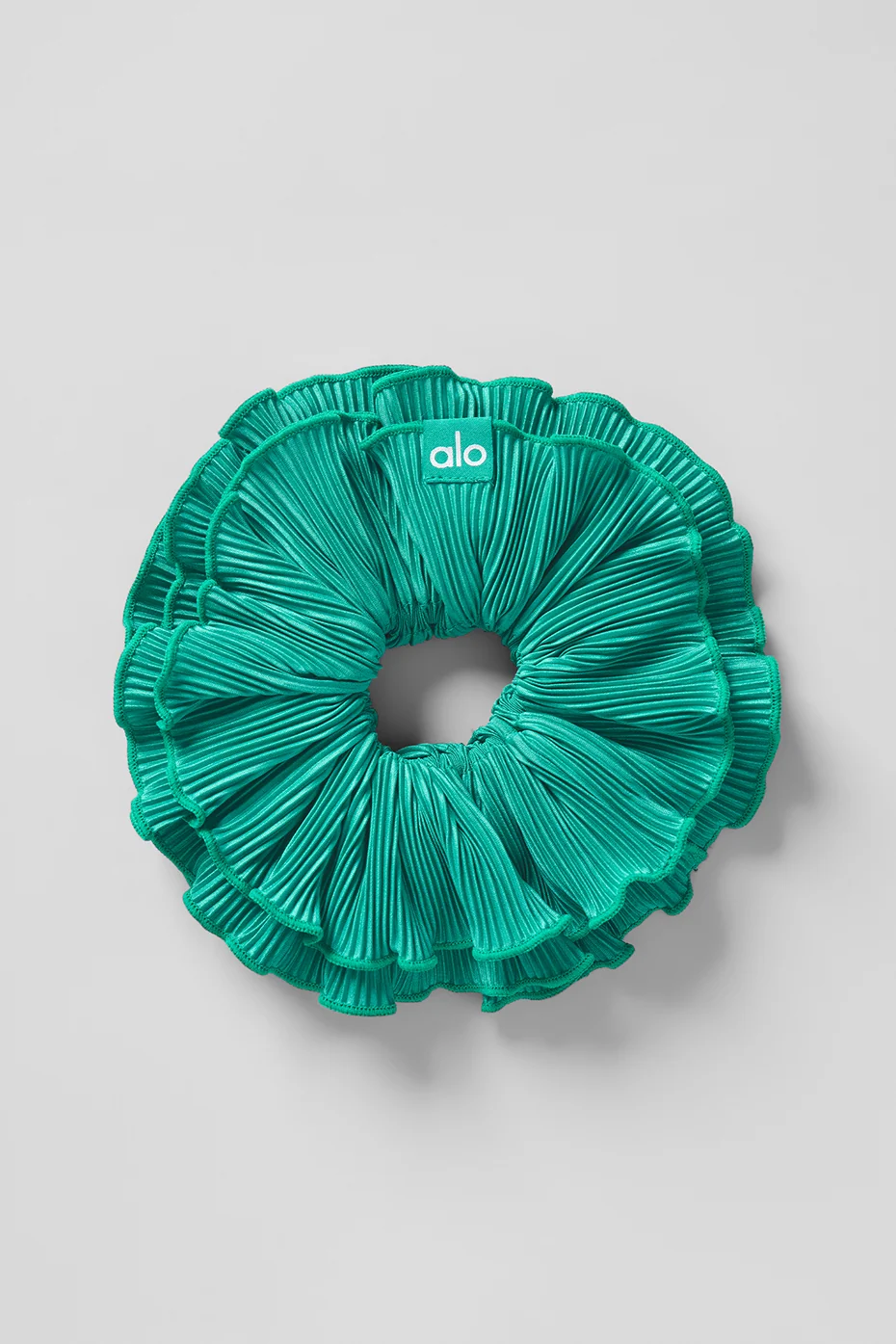 Micro Plisse oversize scrunchie in Spruce Green