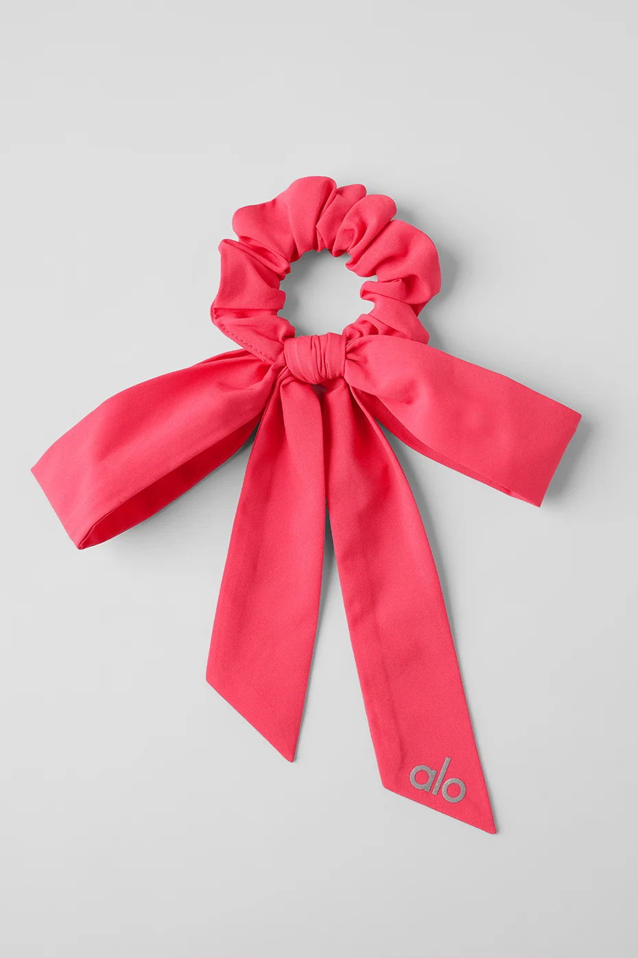 Love Knots Tie Scrunchie in Candy Red with Bow Strings