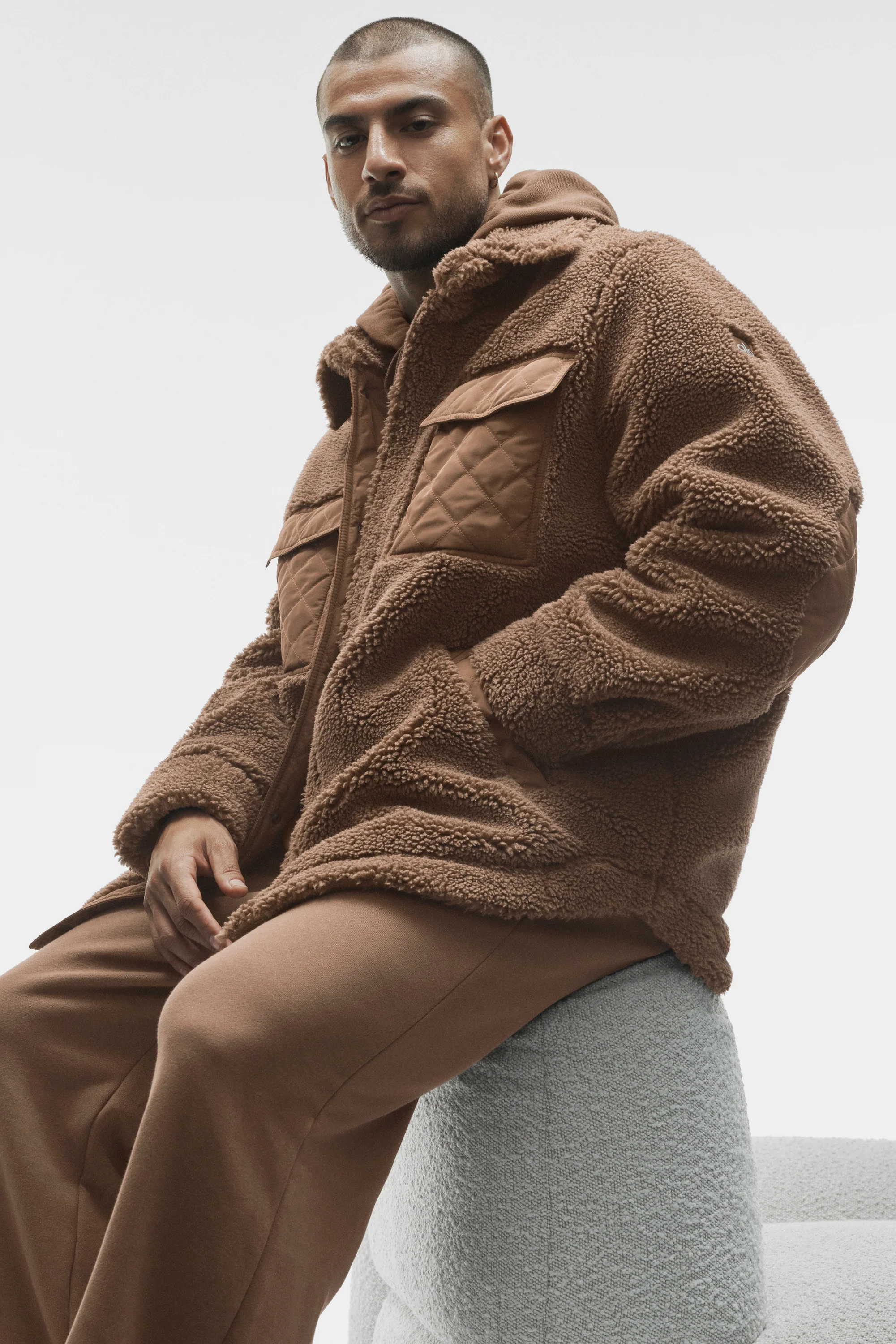 Sherpa Edge Shacket in Java Brown for Men
