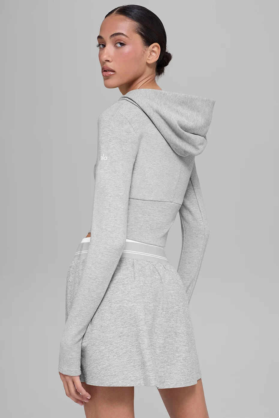 Sway Kapuzenjacke mit durchgehendem Reißverschluss in Athletic Heather Grey aus Baumwolle und Modal