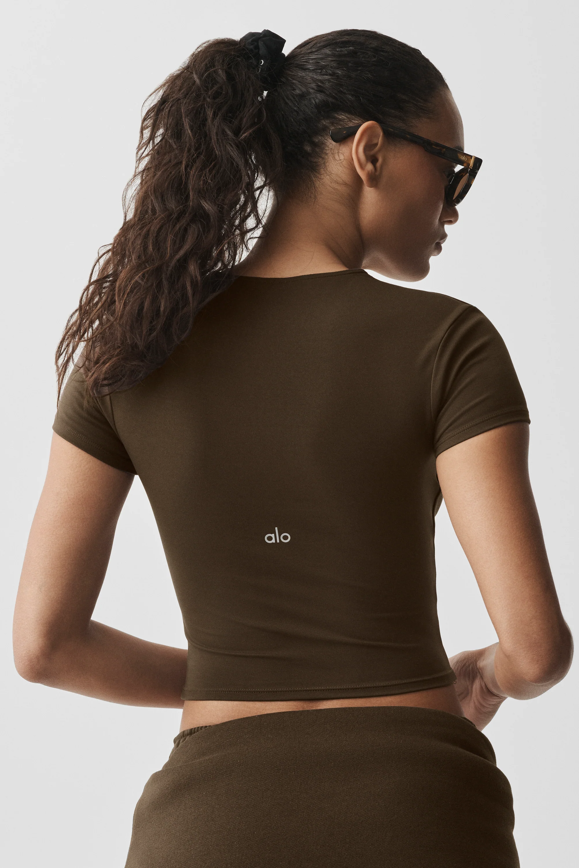 Top ALO Softsculpt Precision de manga corta - Espresso