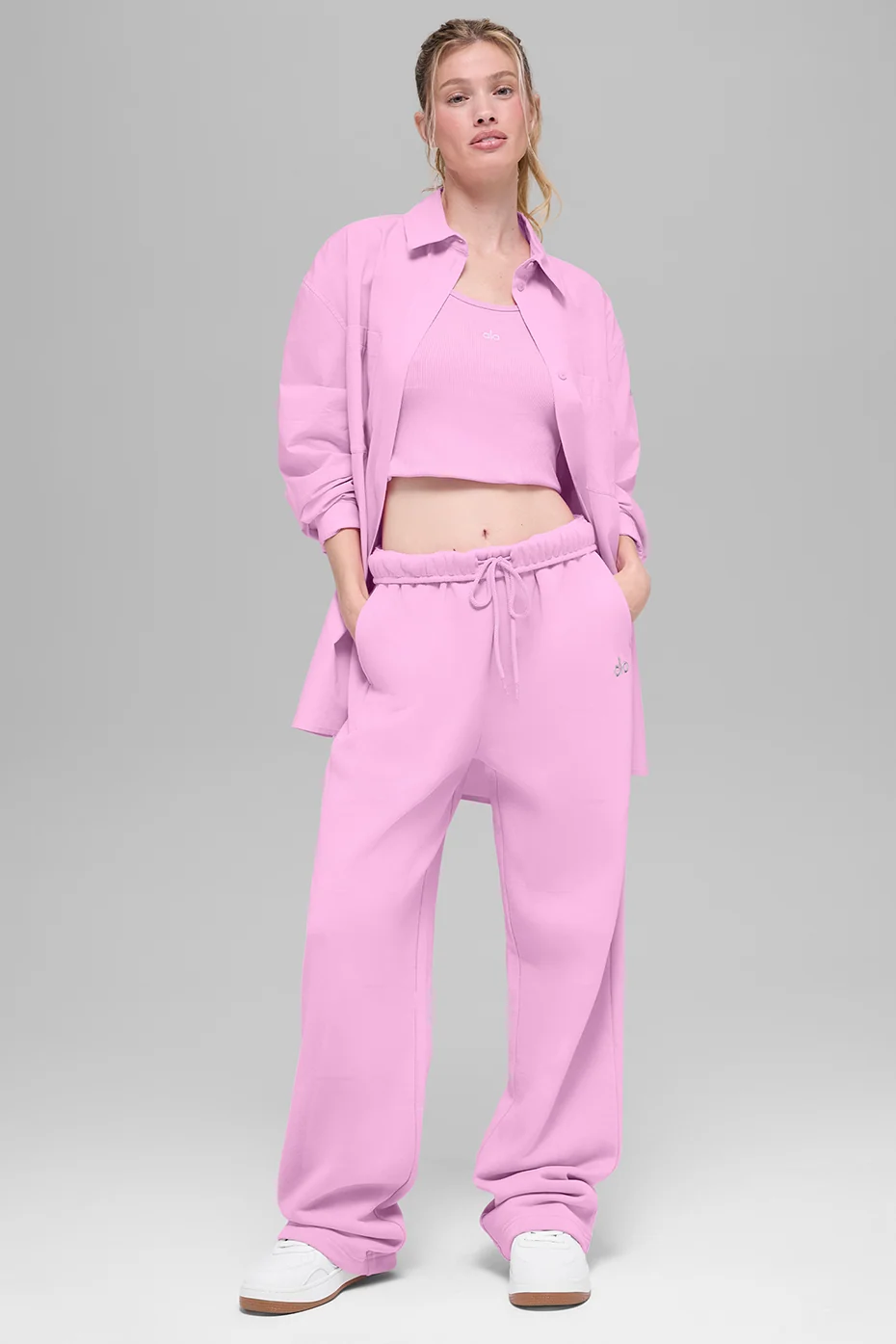 Cotton Real Deal Button Up Langærmet i Candy Heart Pink