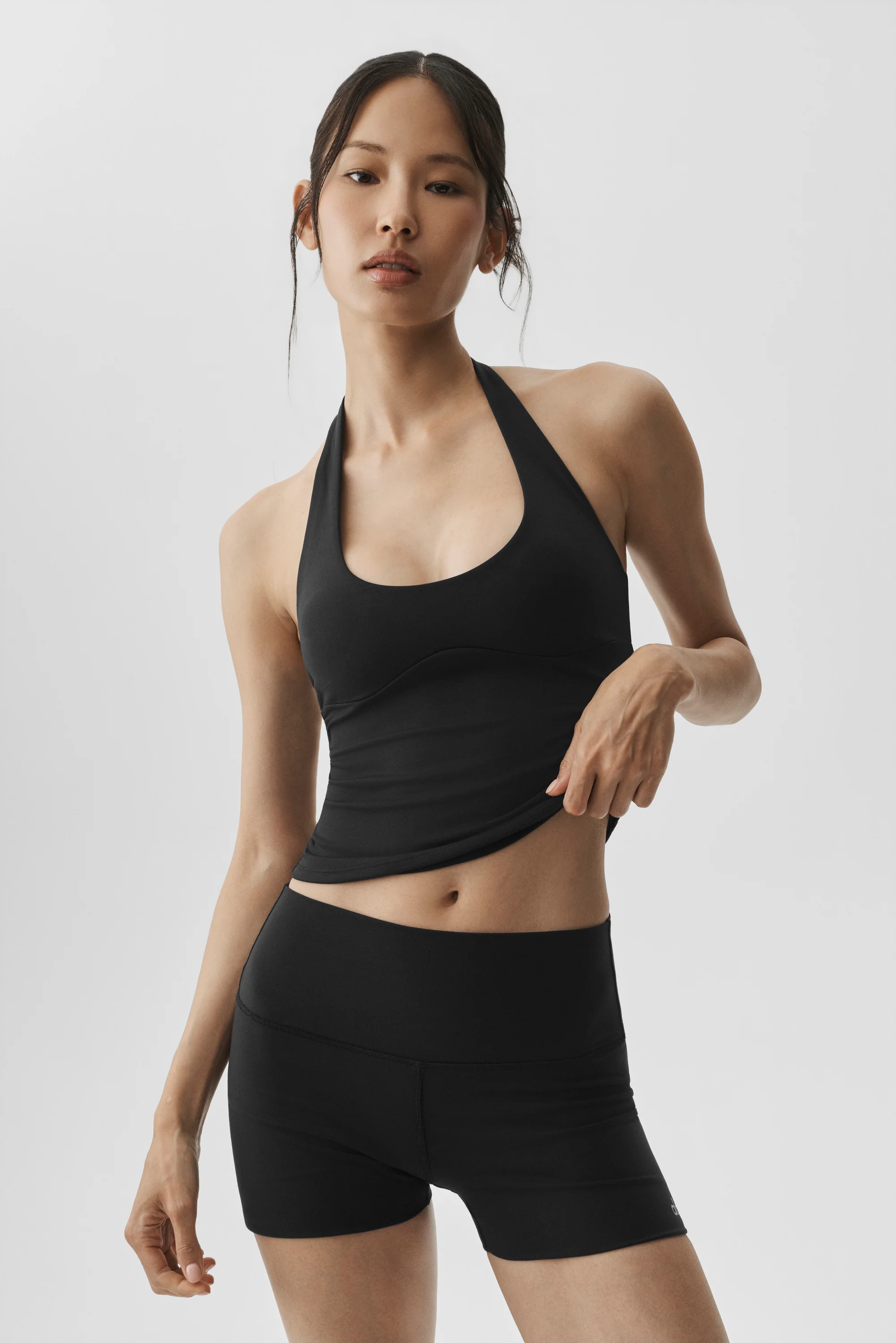 ALO Softsculpt Precision Halter Tank in Black