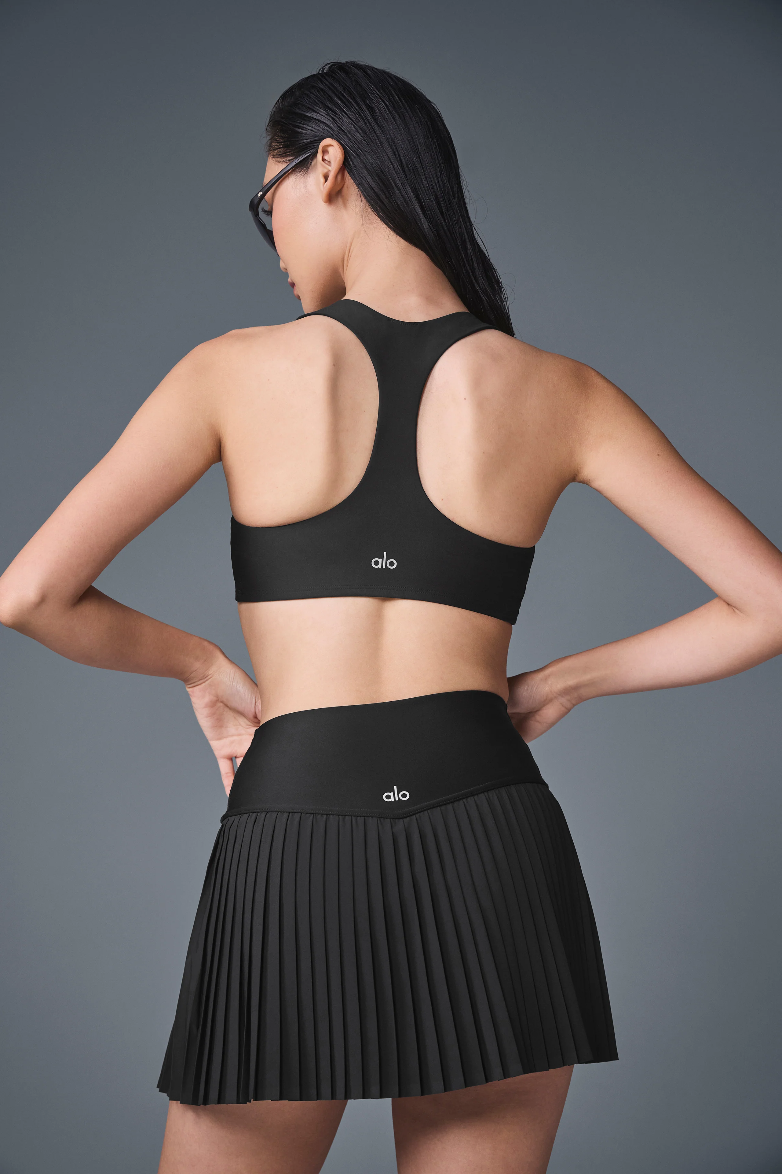 Serve Looks Tennis Skirt in Black, Pleated with Built-In Shorts