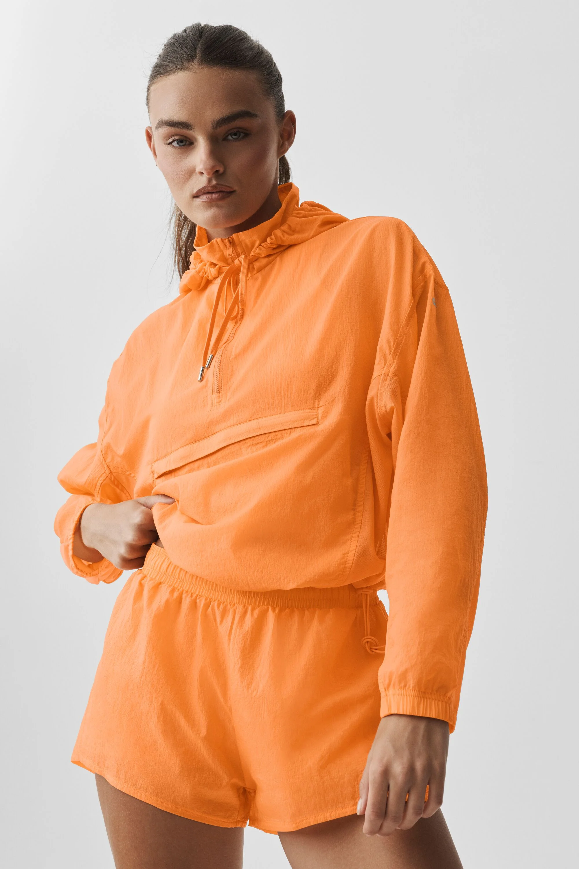 1/4 Zip Go Time Pullover in Satsuma Breeze