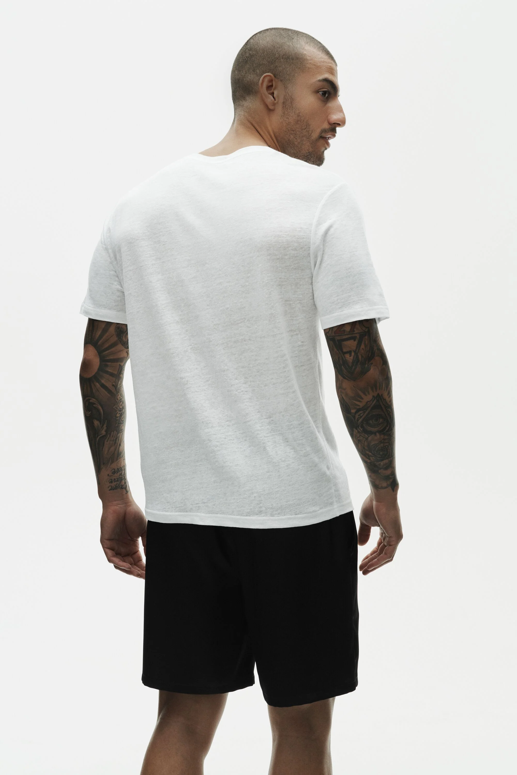 Linen Jersey Coastal Short Sleeve Tee in White für Herren