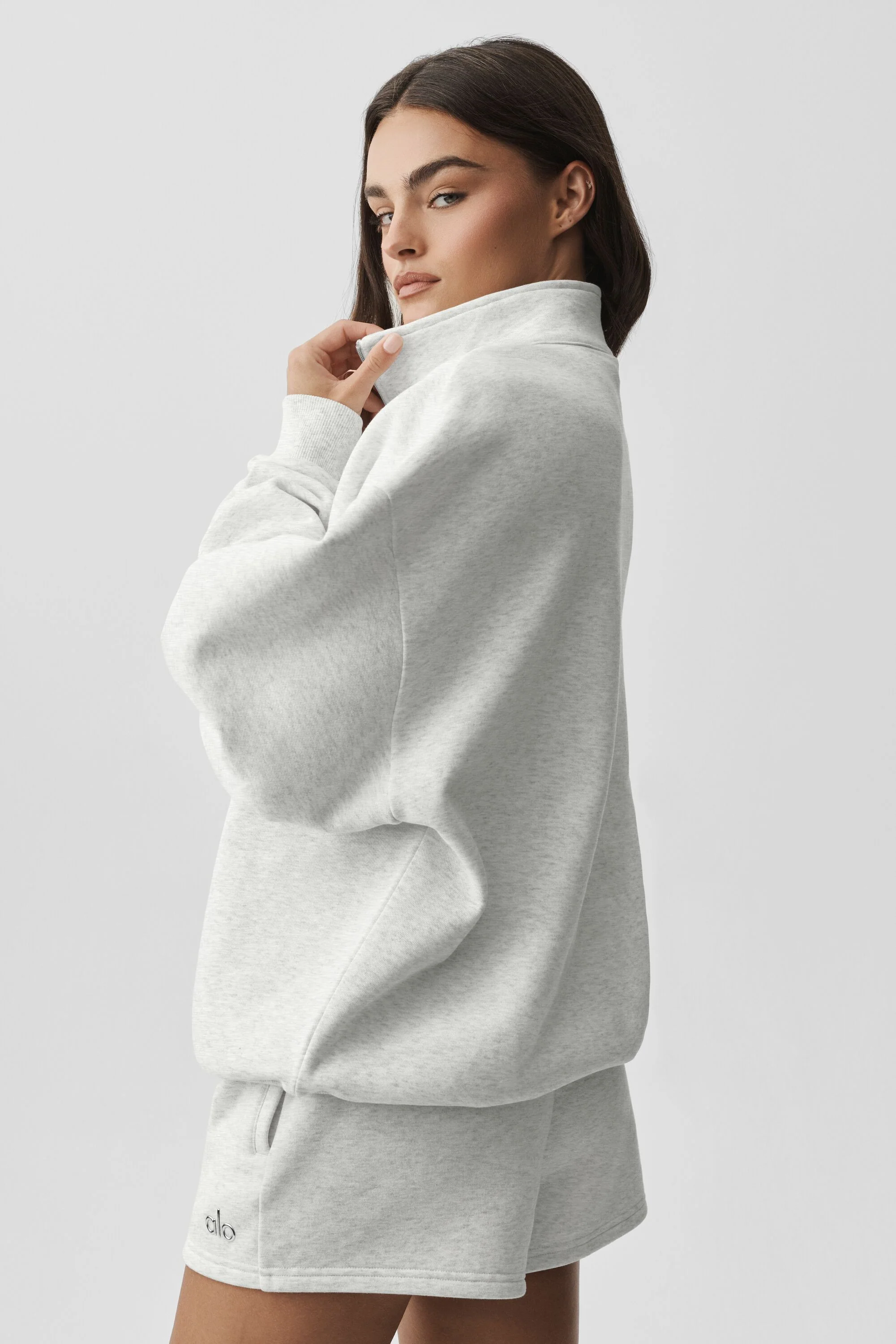 Accolade 1/4 Zip Pullover in White Heather