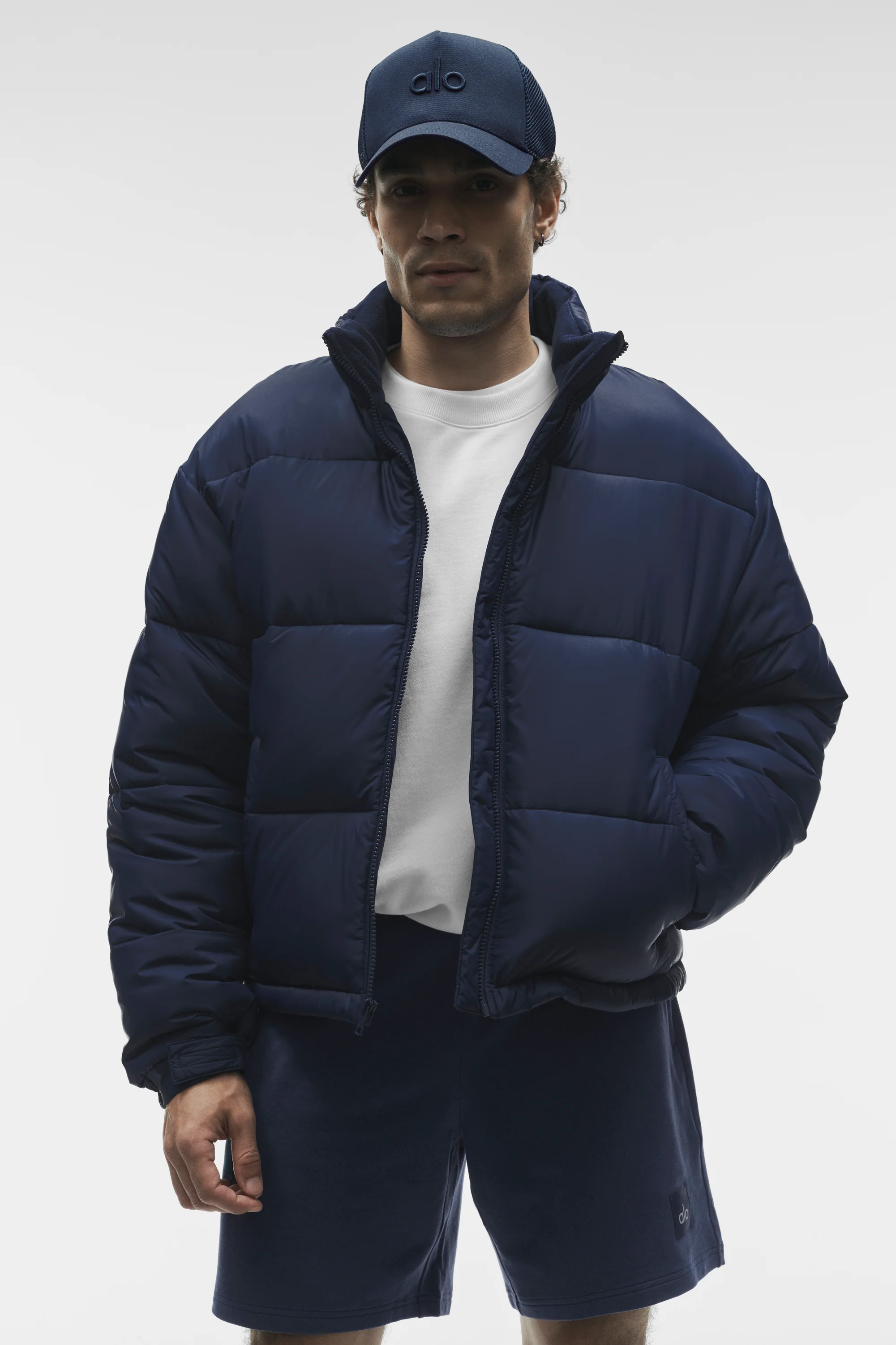 Cold Front Puffer Jacket Navy Men's Oversized Outerwear
