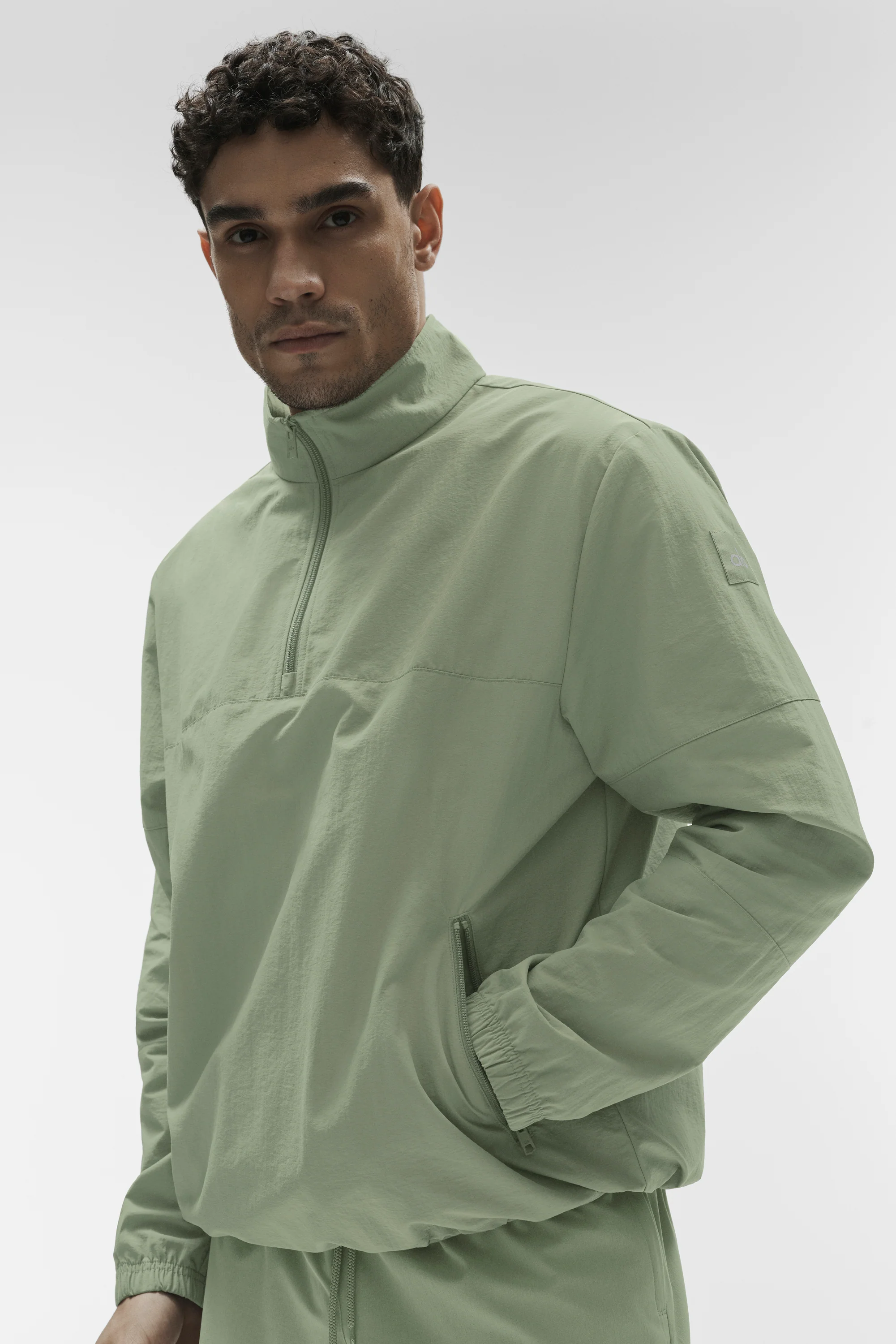 Pull en maille manches courtes boutonné Sports Club en Gravel