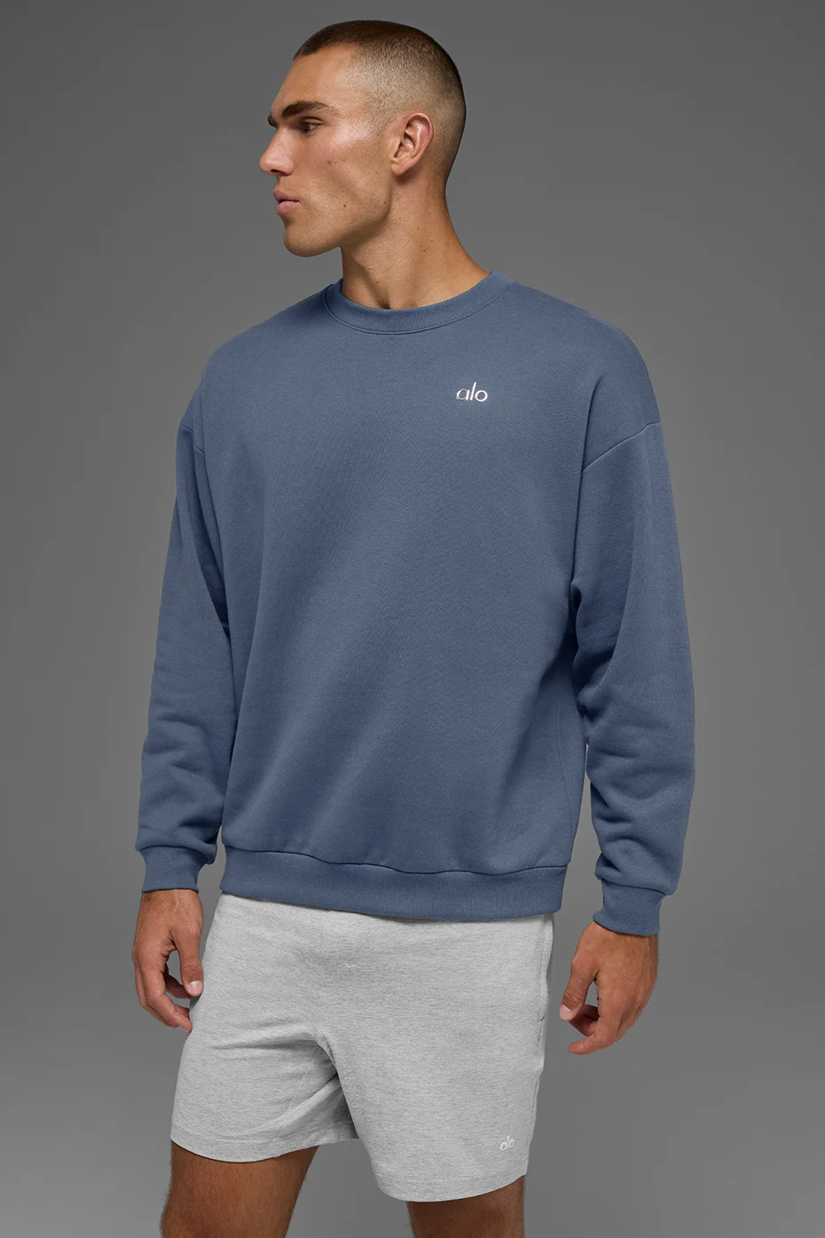 Pullover girocollo uomo Accolade in felpa French Terry Bluestone