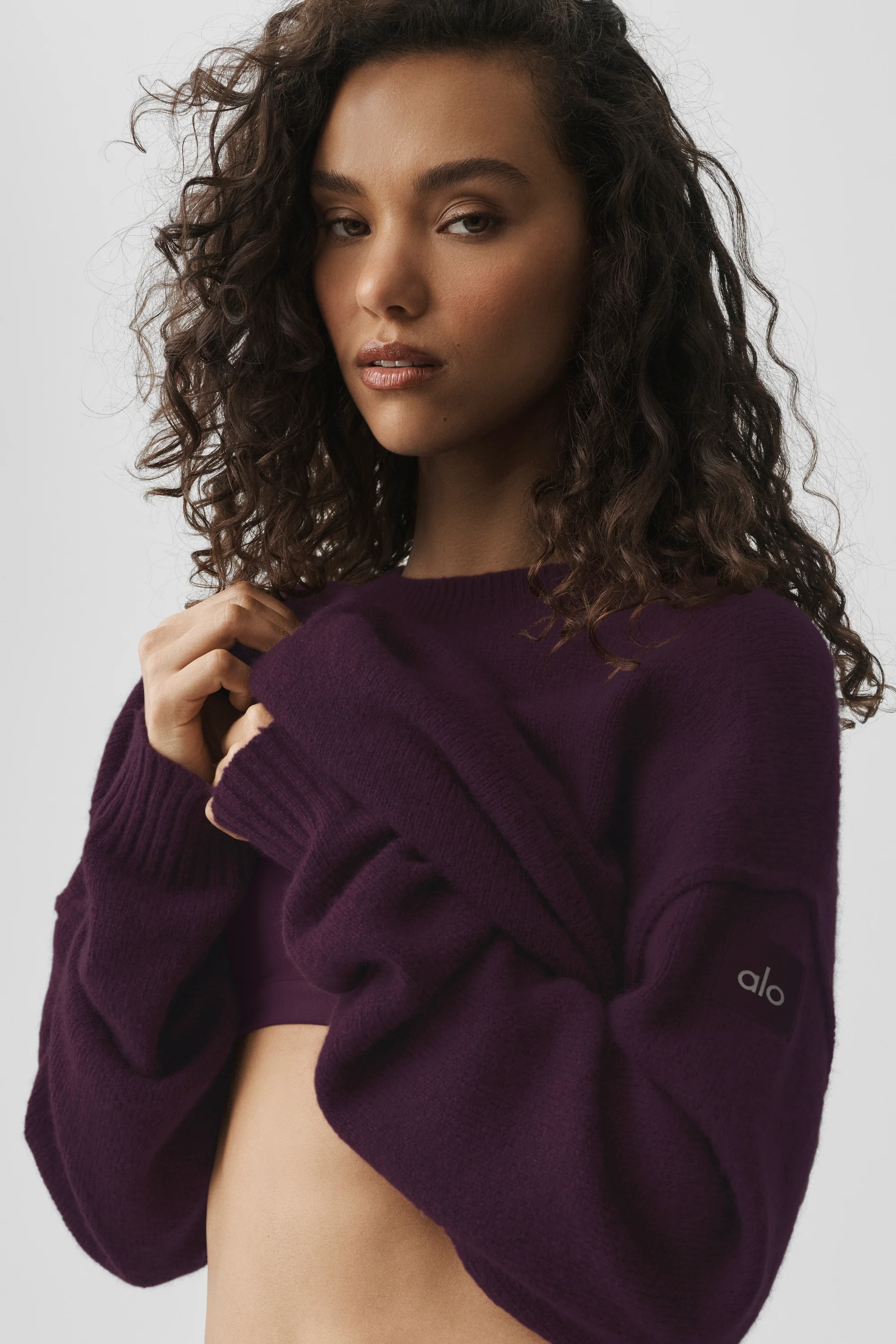 Wool Cashmere New Class Crewneck Sweater, Unisex Fit, Rich Bordeaux