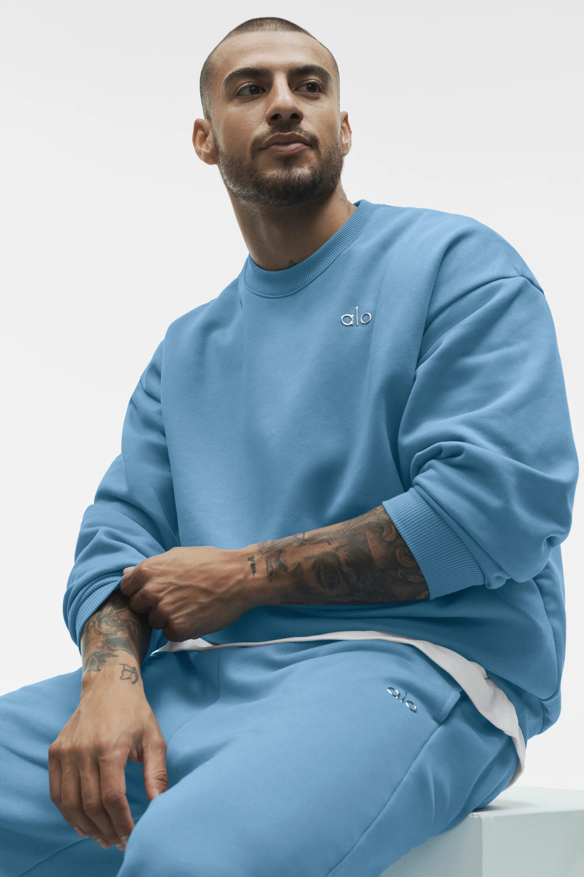 Sweat col rond Accolade California Blue en molleton french terry pour homme