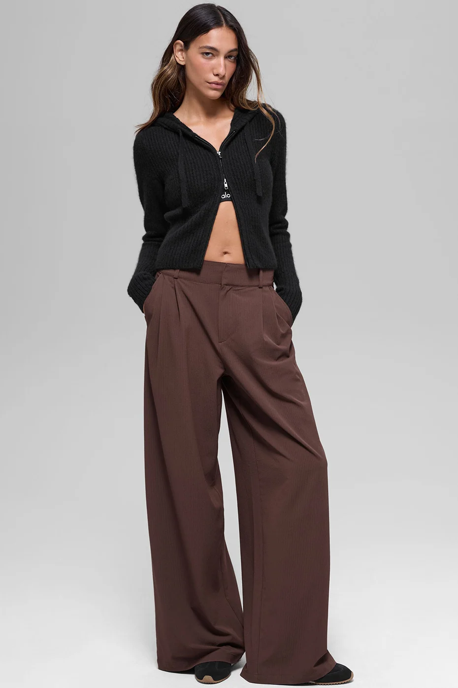 High-Waist Dreamscape Trouser Long in Brownstone
