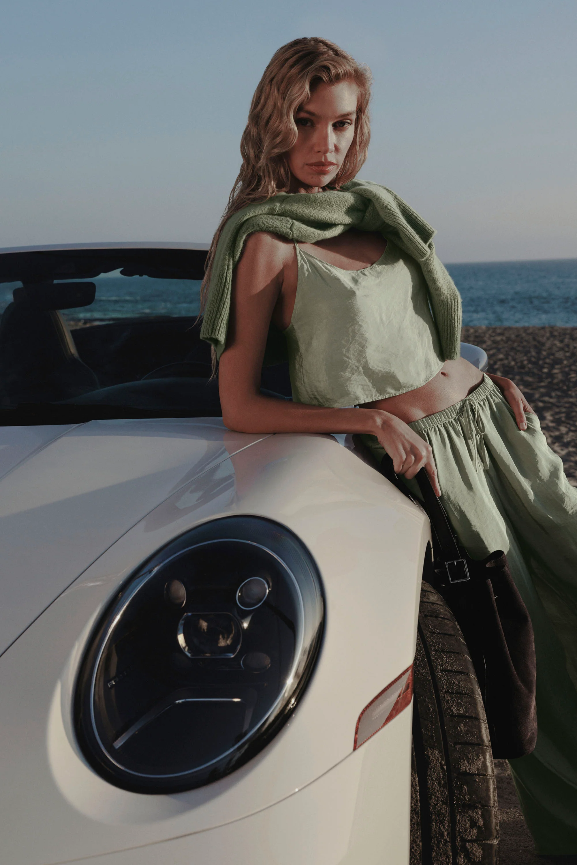Semi-Sheer Golden Hour Tank Top in Dune Grass