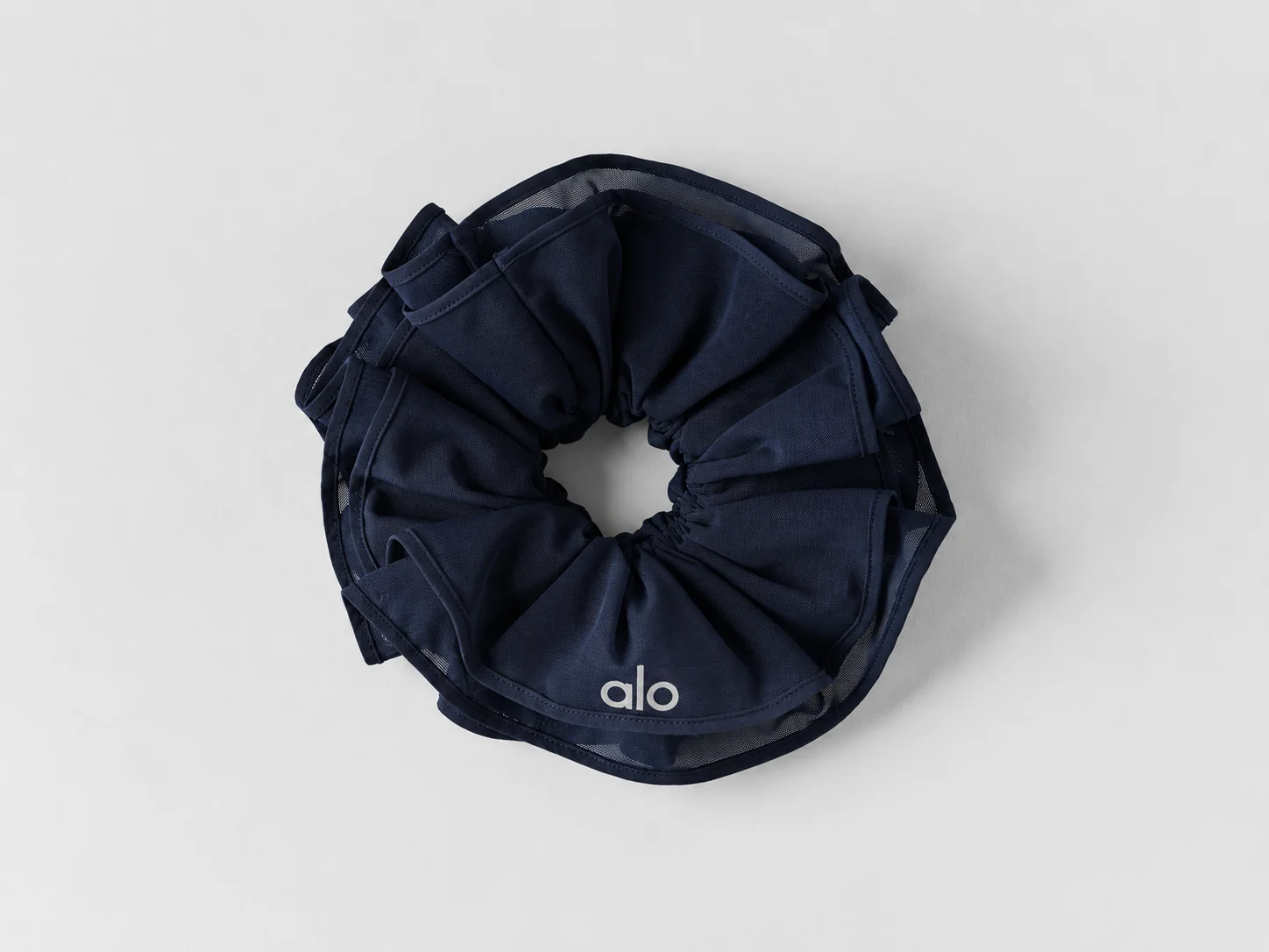 Mesh Sweet Nothing Oversize Scrunchie in Navy with Soft Volume