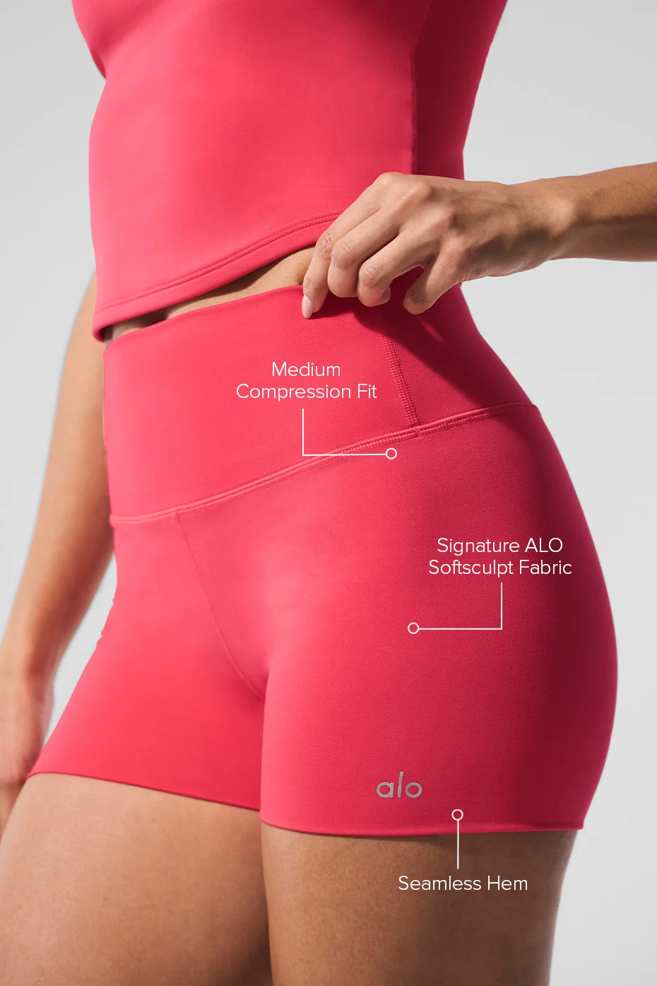 3" ALO Softsculpt High-Waist Precision Short - Candy Red