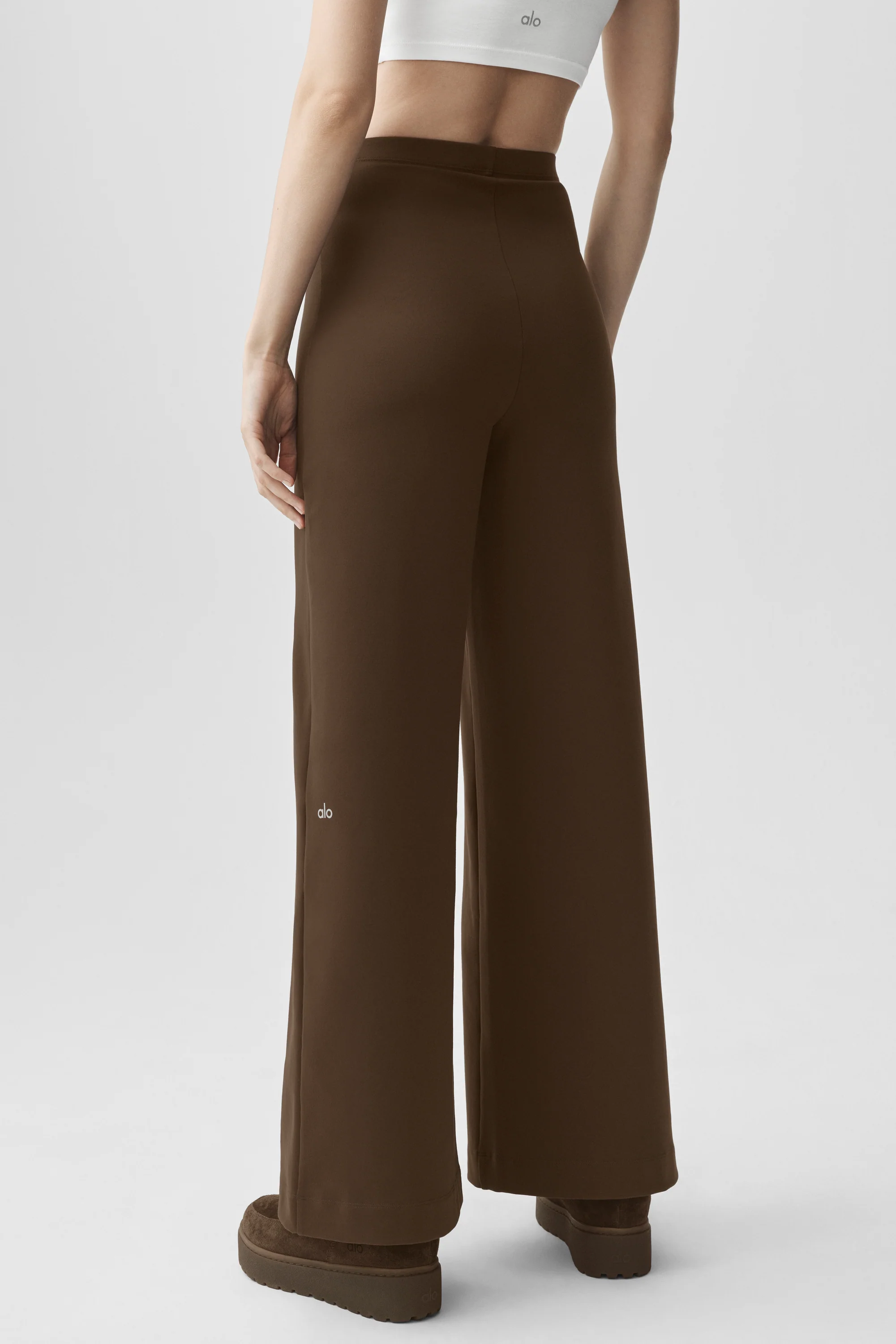 Airbrush High-Waist Wide Leg Pant, Regular Length, Espresso