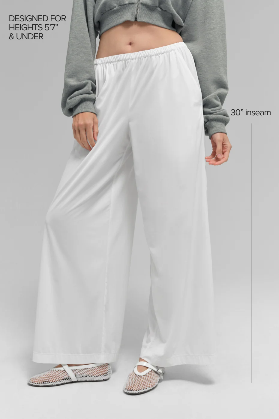 AloBreezy Wide Leg Pant Regular in White with 30 Inch Inseam